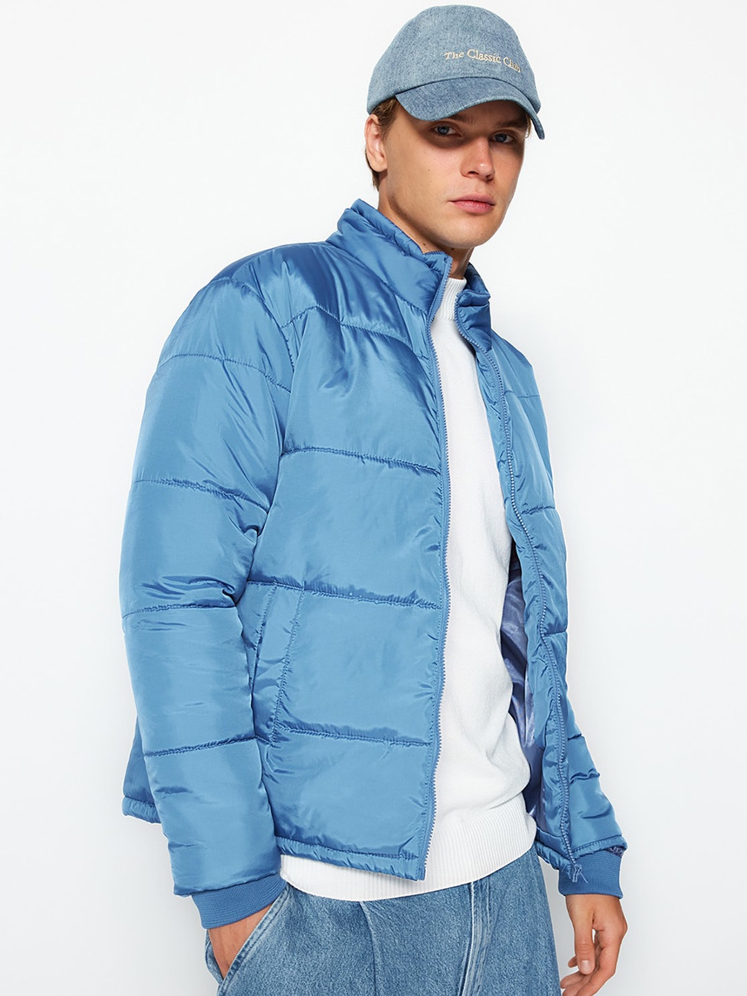 

Trendyol Mock Collar Puffer Jacket, Blue