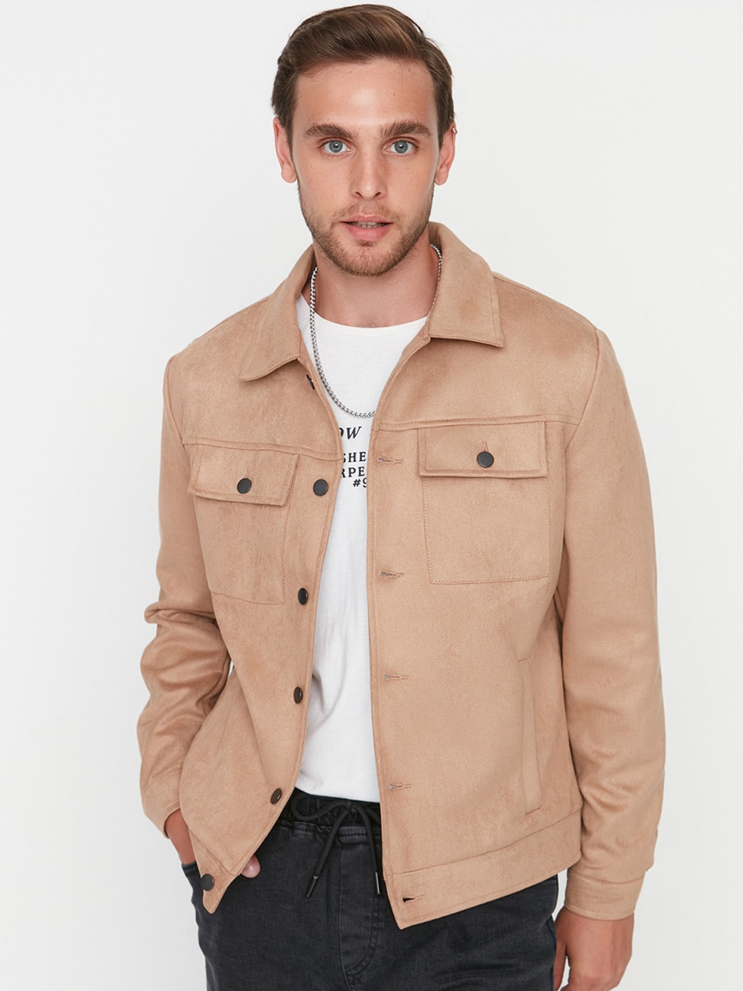 

Trendyol Spread Collar Overcoat, Camel brown