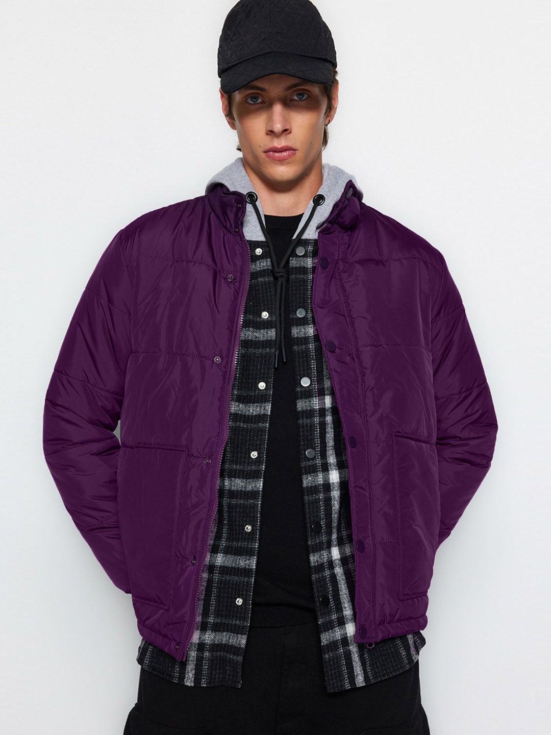 

Trendyol Hooded Puffer Jacket, Purple