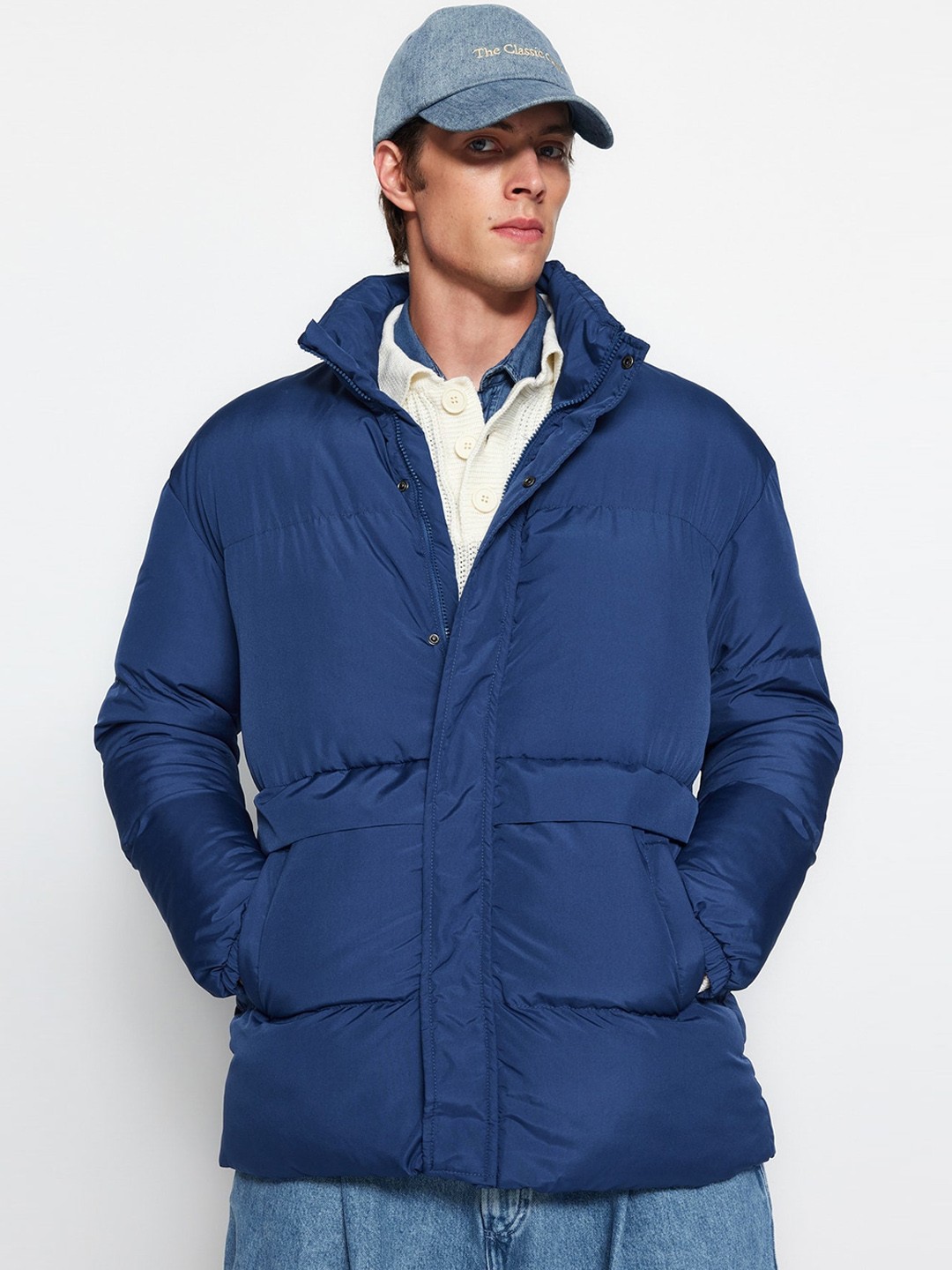 

Trendyol Mock Collar Puffer Jacket, Blue