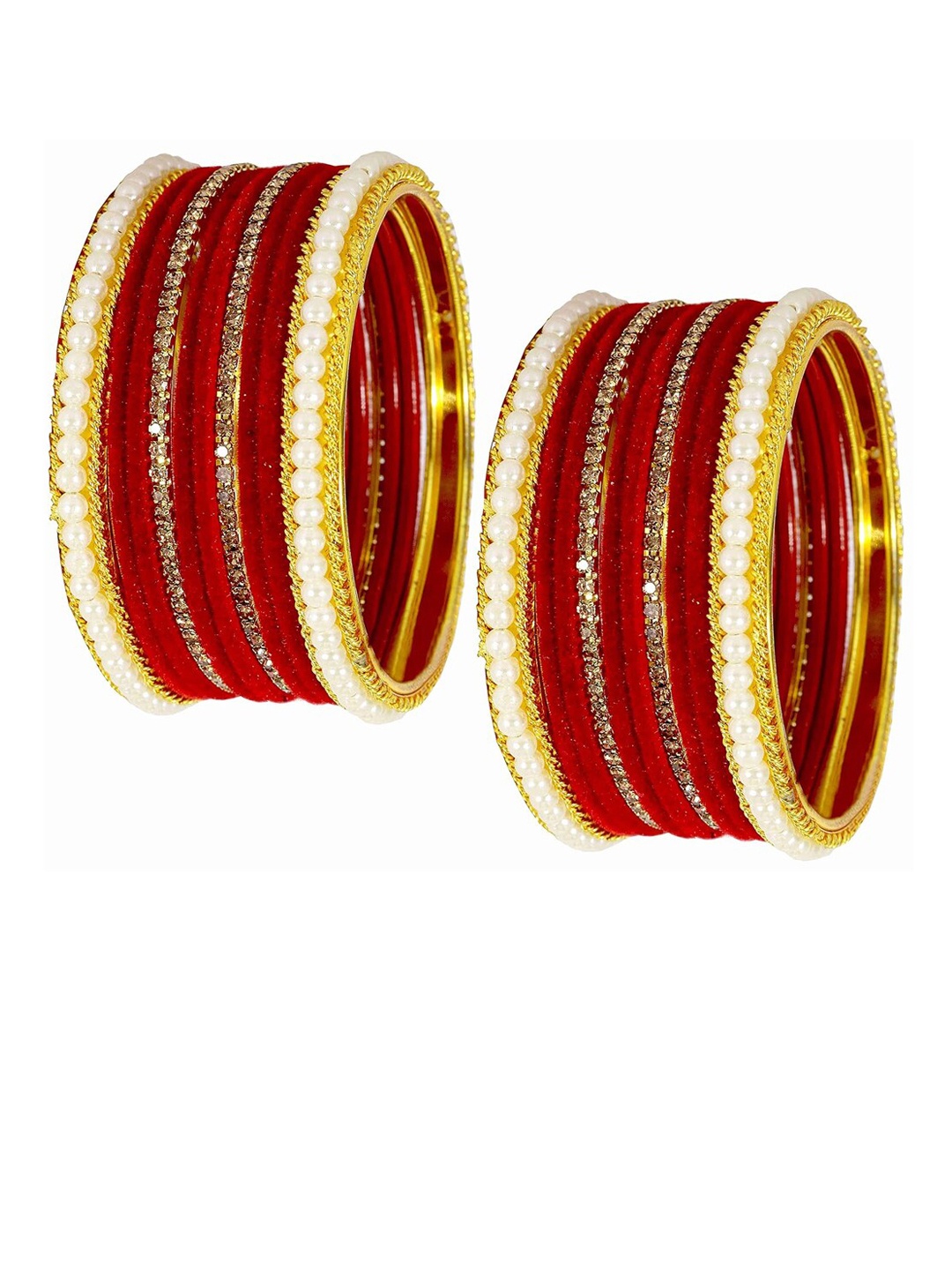 

NMII Set Of 20 Artificial Stones Bangles, Gold