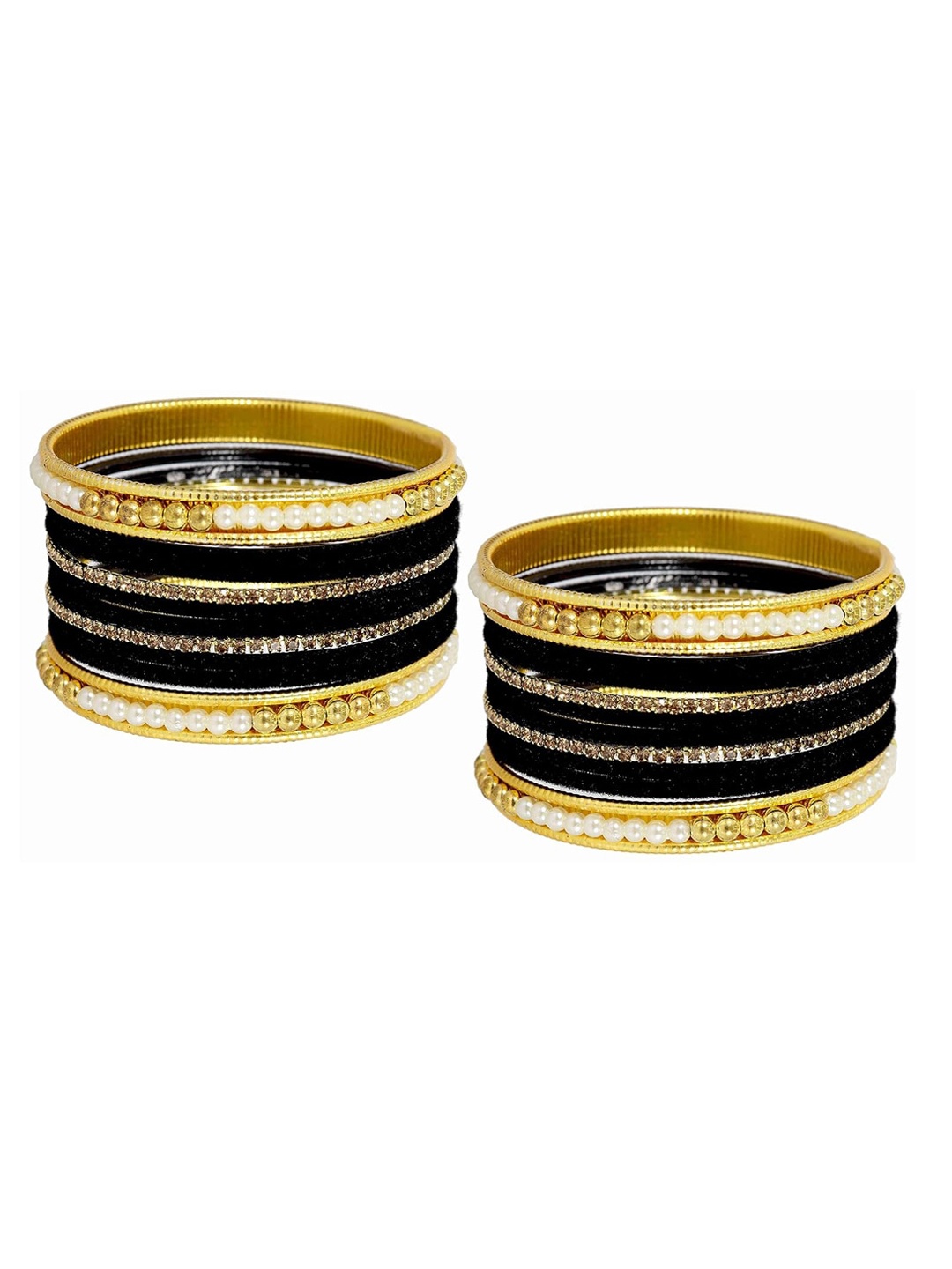 

NMII Pack Of 20 Artificial Stones Bangle, Gold