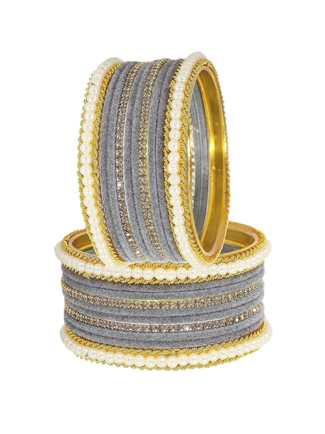 

NMII Set of 20 Artificial Stones Bangle, Gold