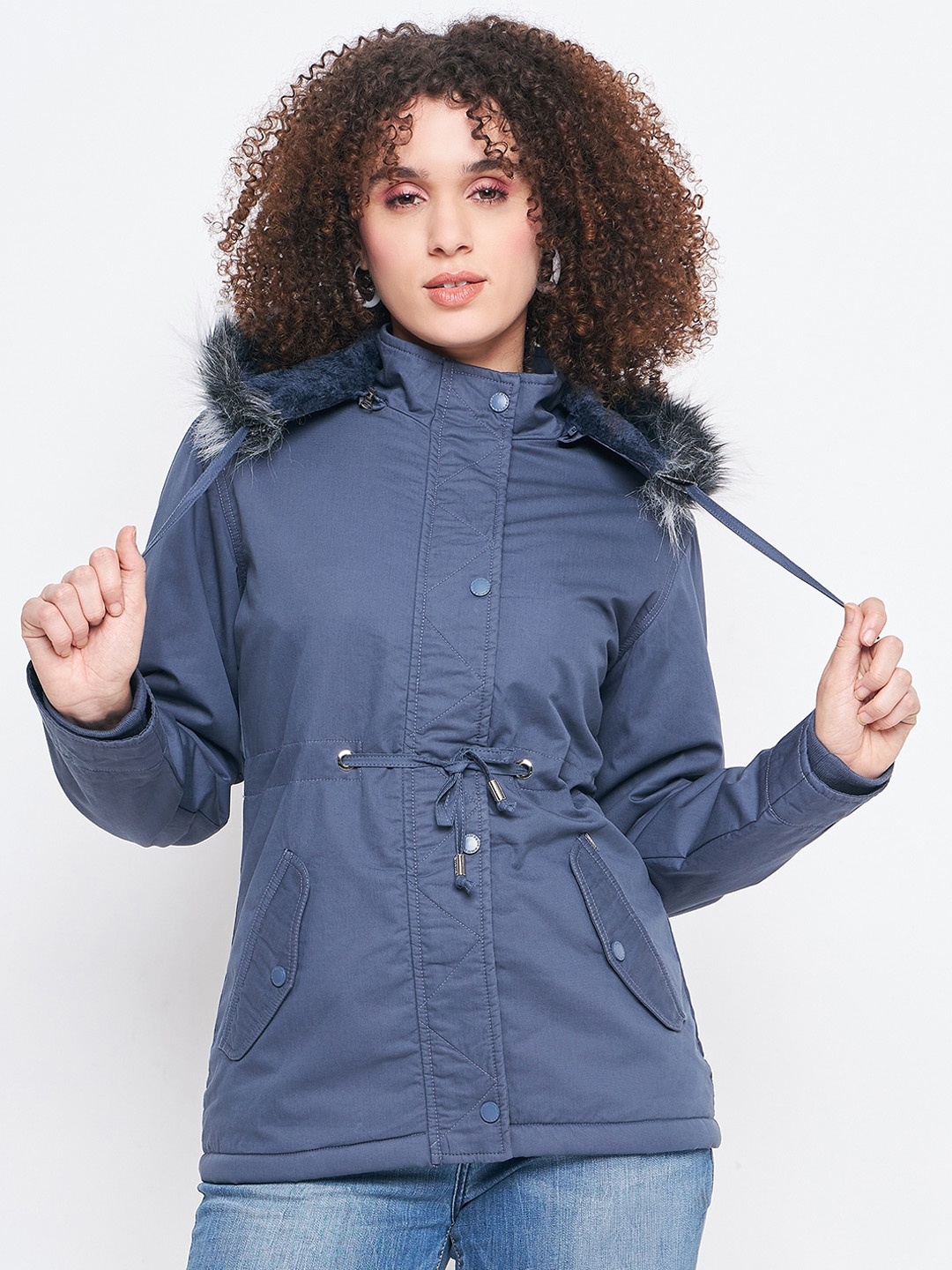 

Okane Hooded Lightweight Parka Jacket, Blue