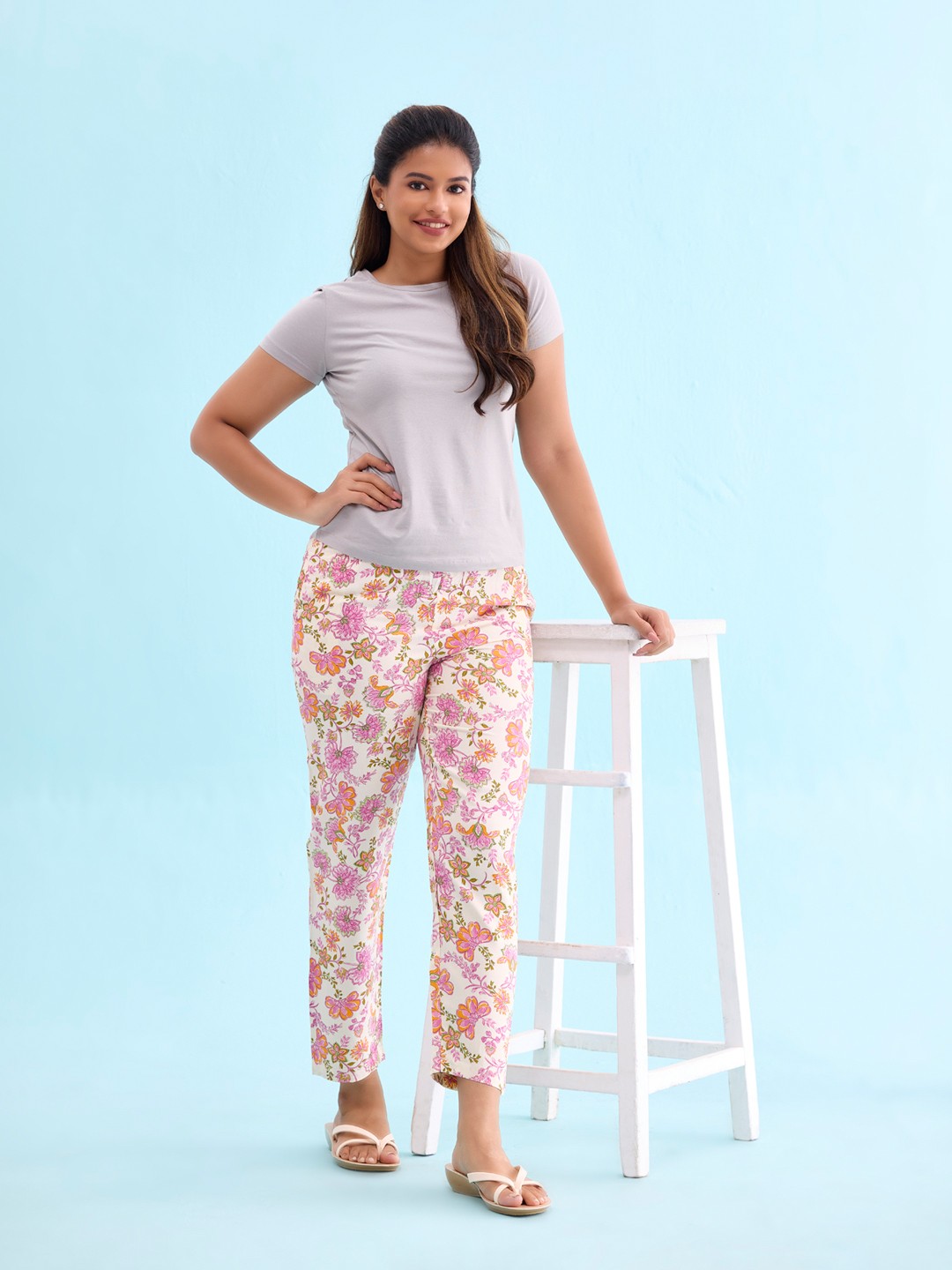 

Go Colors Women Plus Size Printed Lounge Pants, White