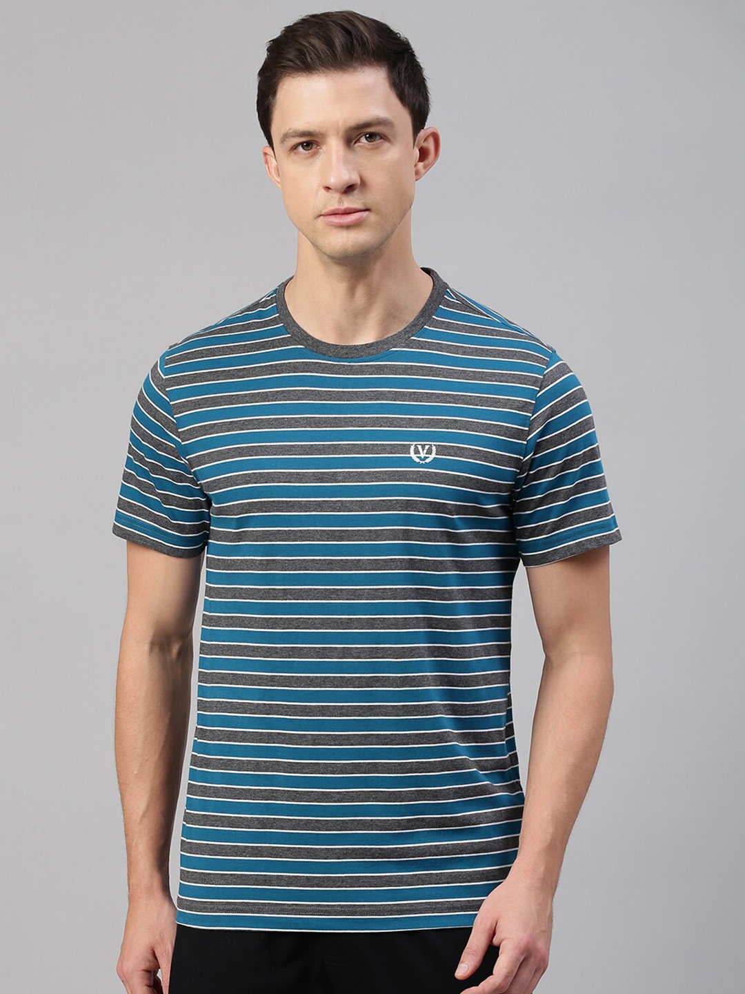 

Van Heusen Striped Cotton T-shirt, Blue