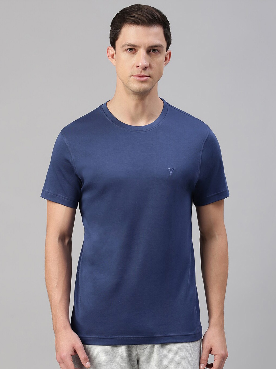 

Van Heusen Round Neck Cotton T-shirt, Blue