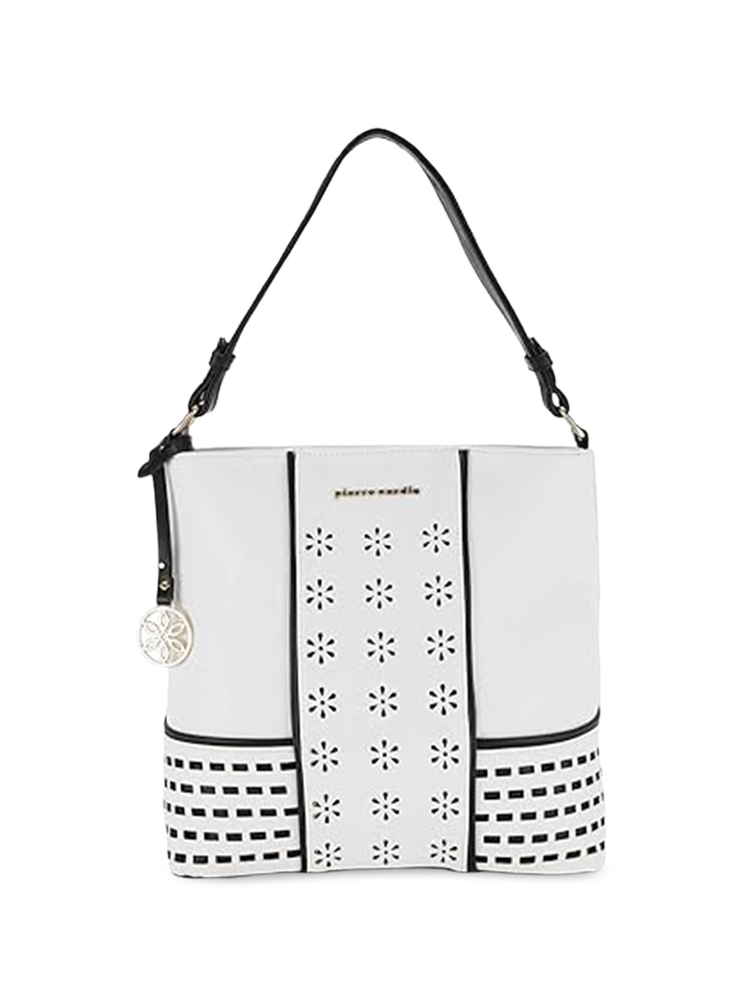 

pierre cardin Floral Structured Handheld Bag, White