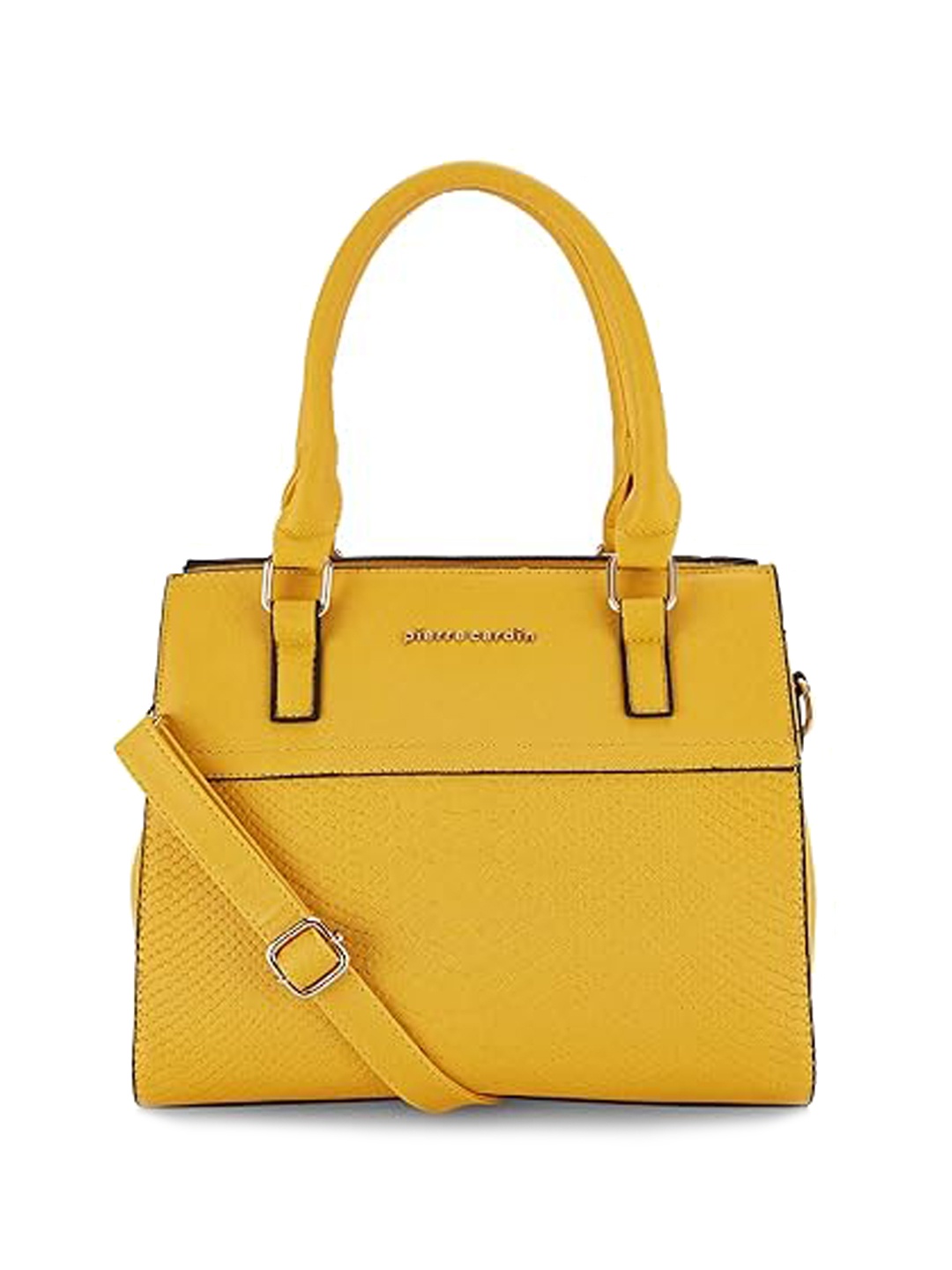 

pierre cardin Textured Structured Handheld Bag, Mustard