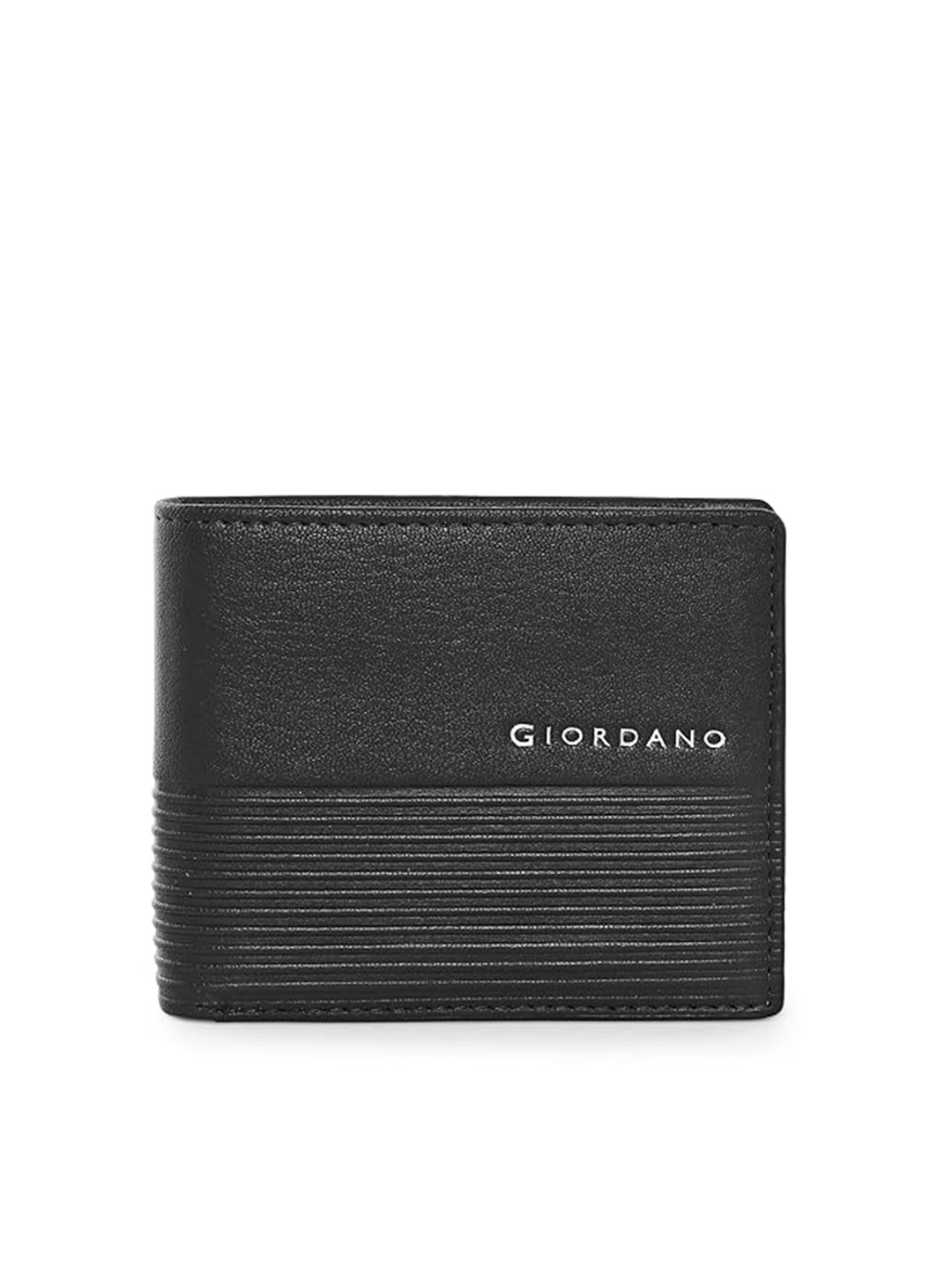 

GIORDANO Men Leather Two Fold Wallet, Black