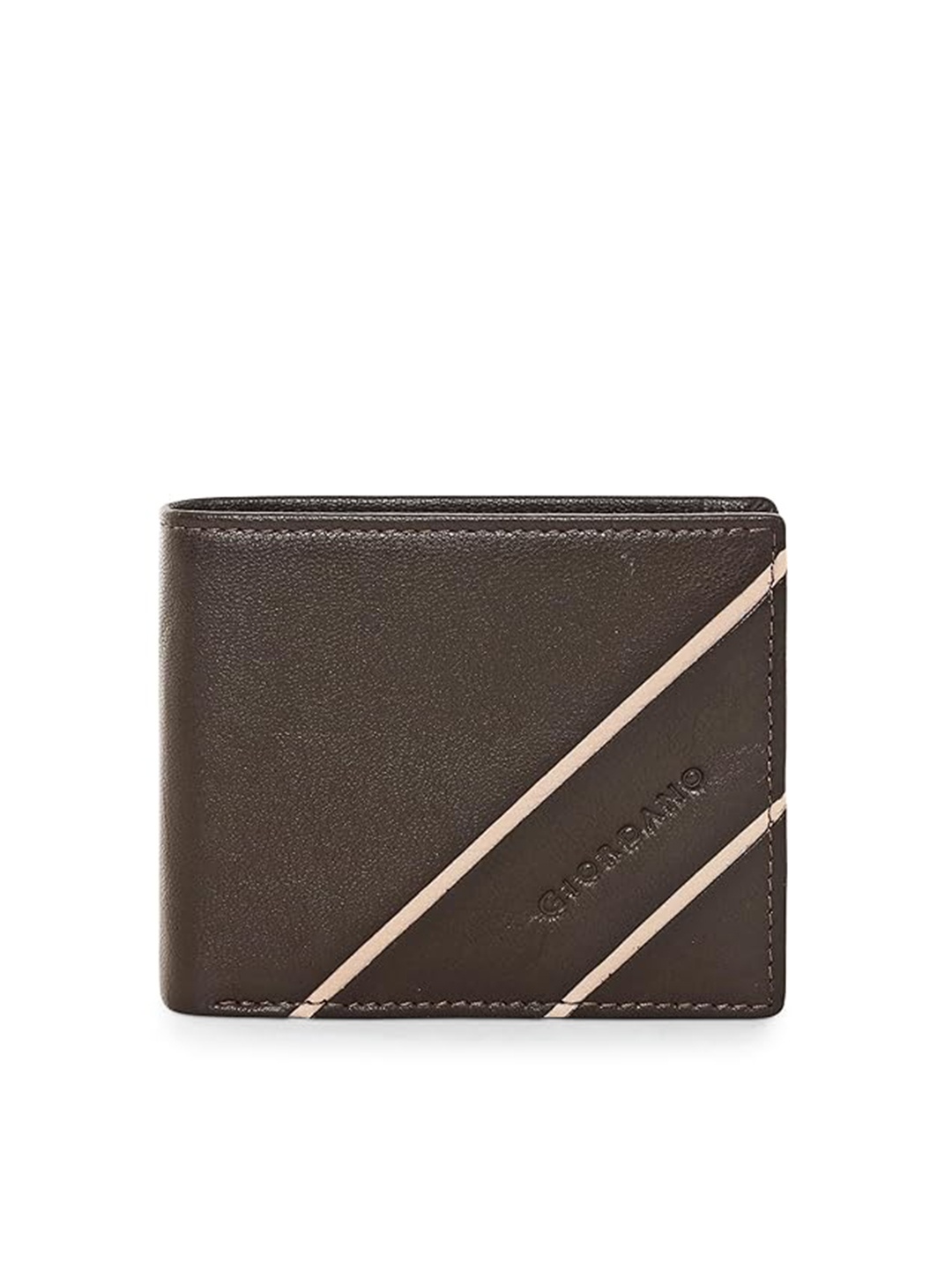 

GIORDANO Leather Textured Two Fold Wallet, Brown