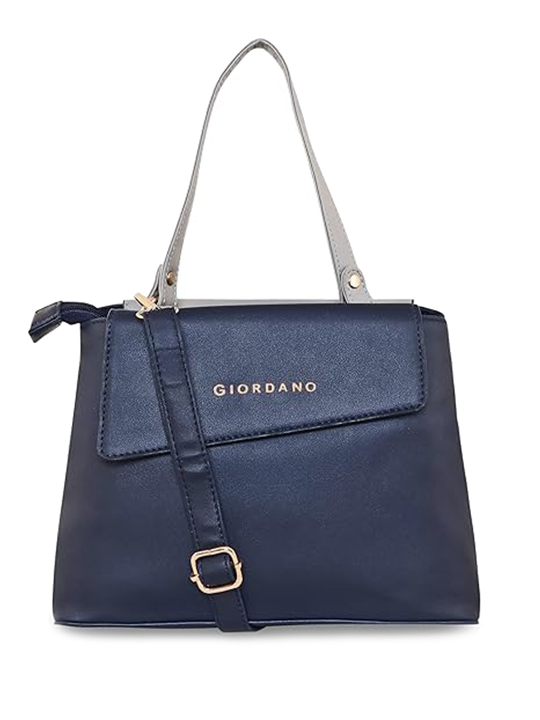 

GIORDANO Leather Structured Shoulder Bag, Navy blue