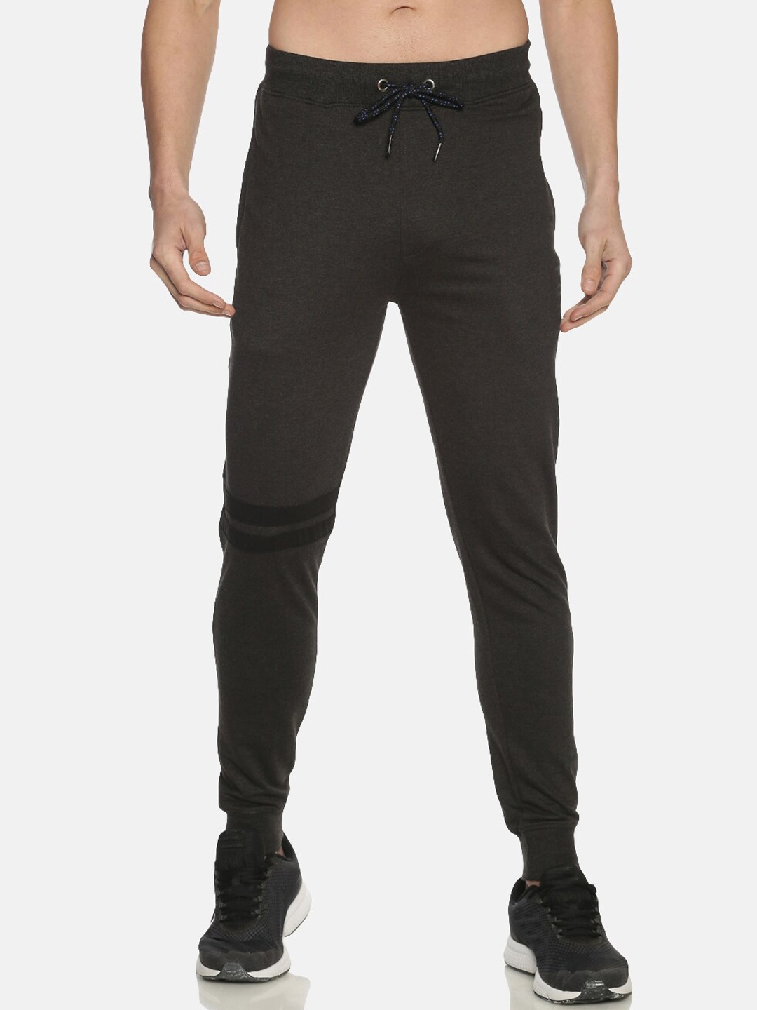 

Force NXT Men Brand Logo Printed Mid-Rise Pure Cotton Joggers, Charcoal