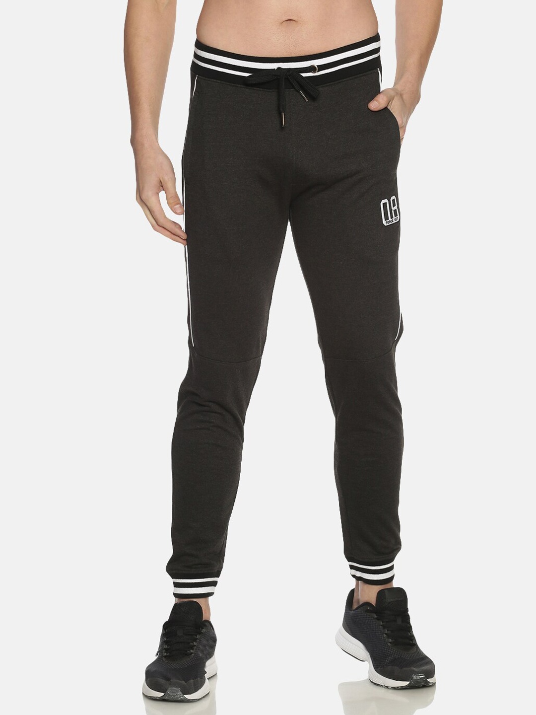 

Force NXT Men Regular Fit Pure Cotton Mid-Rise Joggers, Charcoal