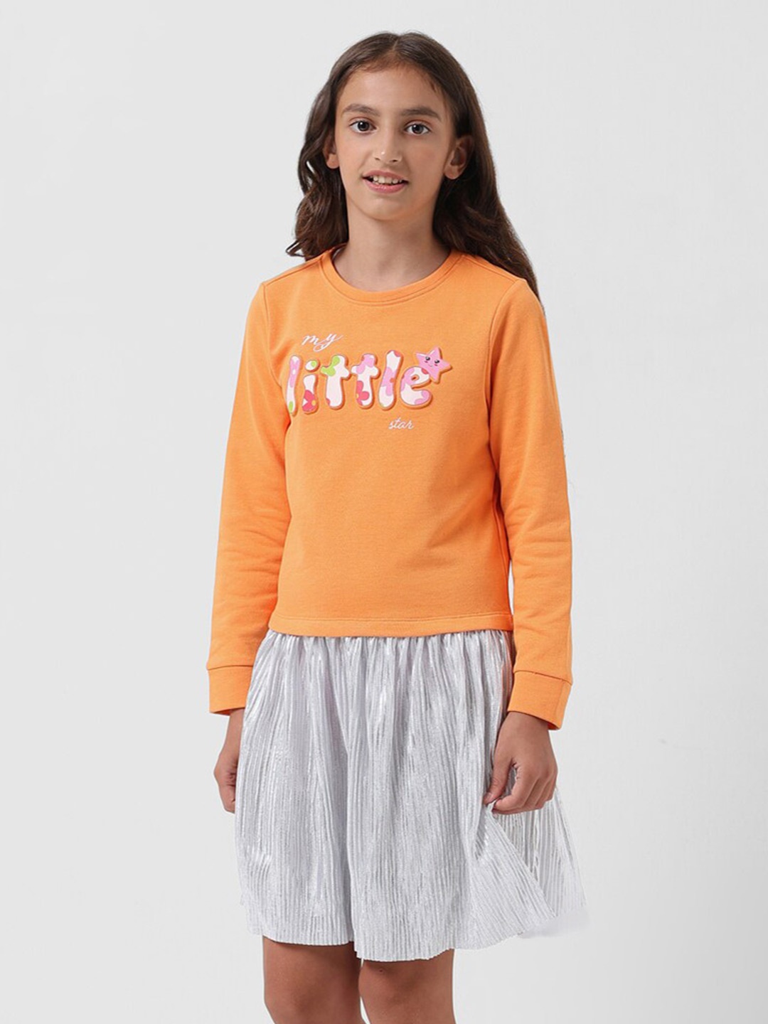 

Vero Moda Typography Printed Pure Cotton Tshirt, Orange