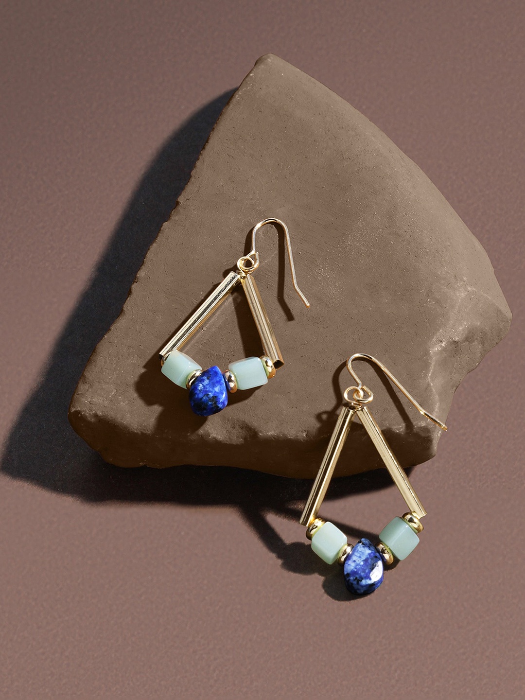 

Accessorize Alloy Triangular Drop Earrings, Gold