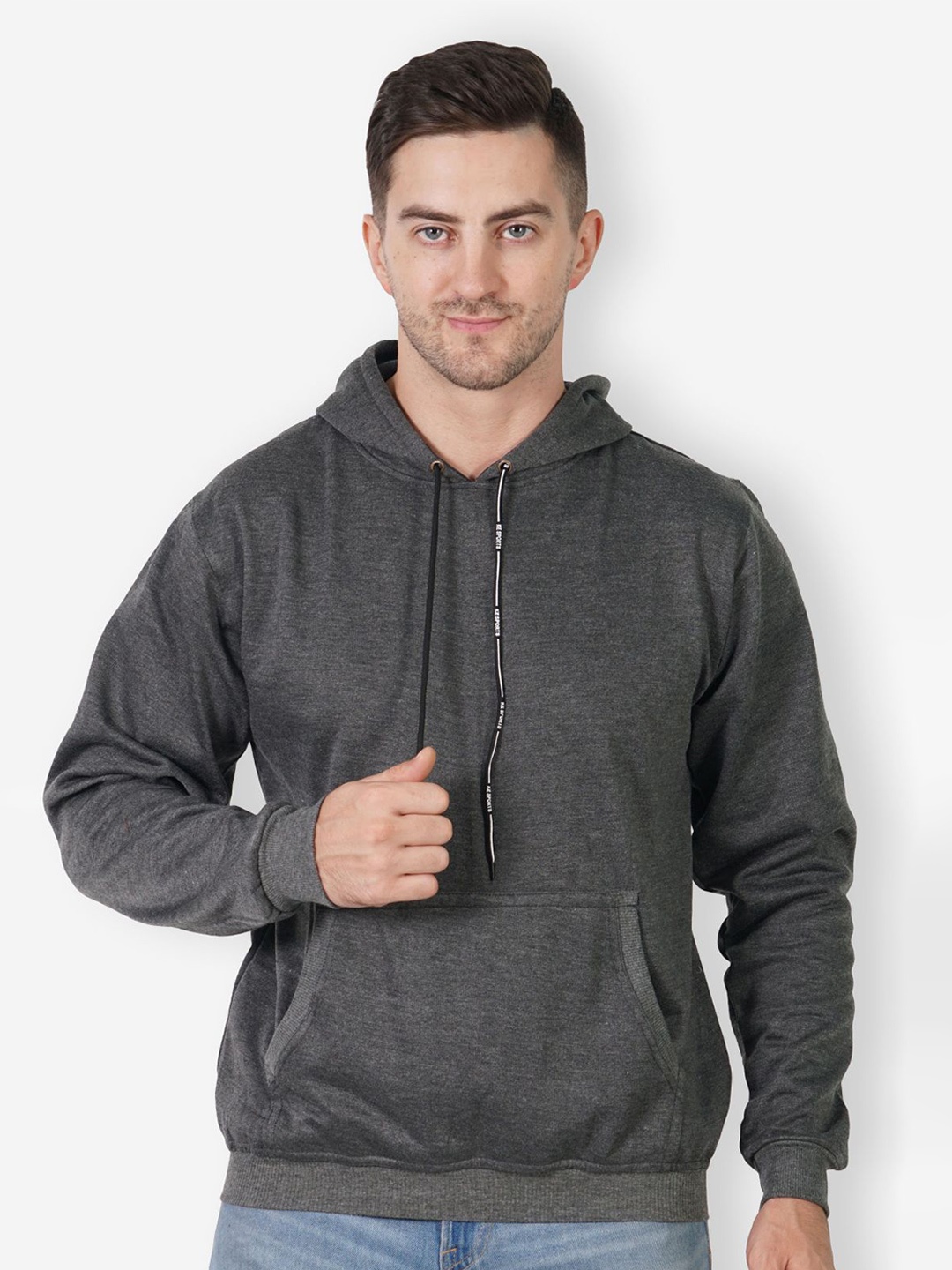 

TEEMOODS Long Sleeves Hooded Fleece Pullover, Charcoal