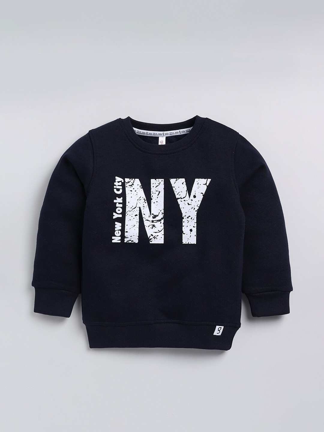 

Ginie Boys Typography Printed Round Neck Pullover Sweatshirt, Navy blue