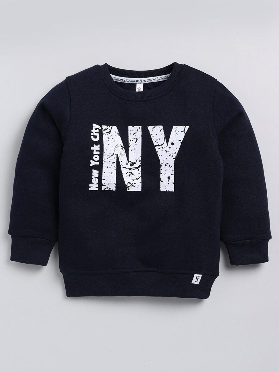 

Ginie Boys Typography Printed Sweatshirt, Navy blue