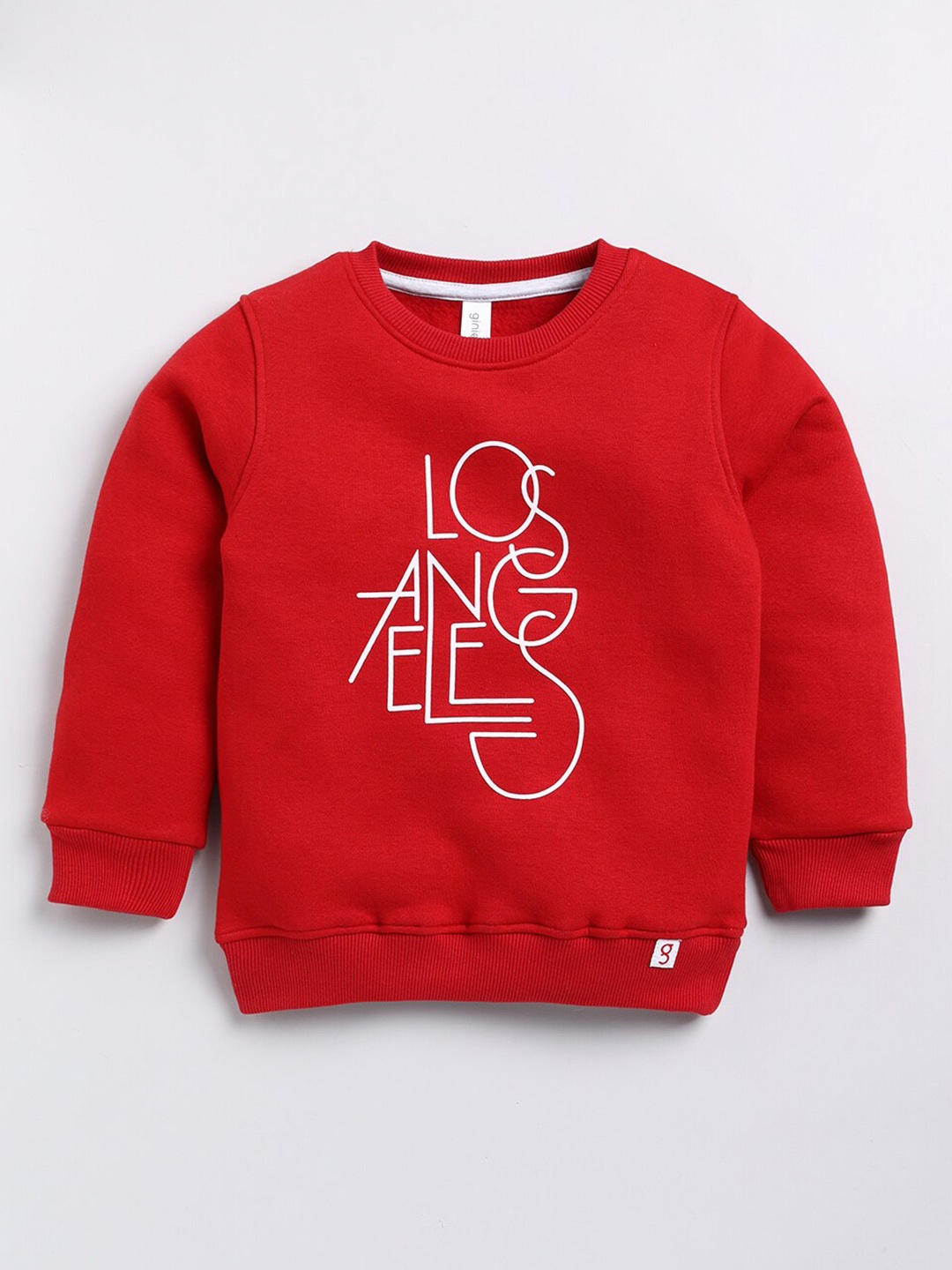 

Ginie Boys Typography Printed Sweatshirt, Red