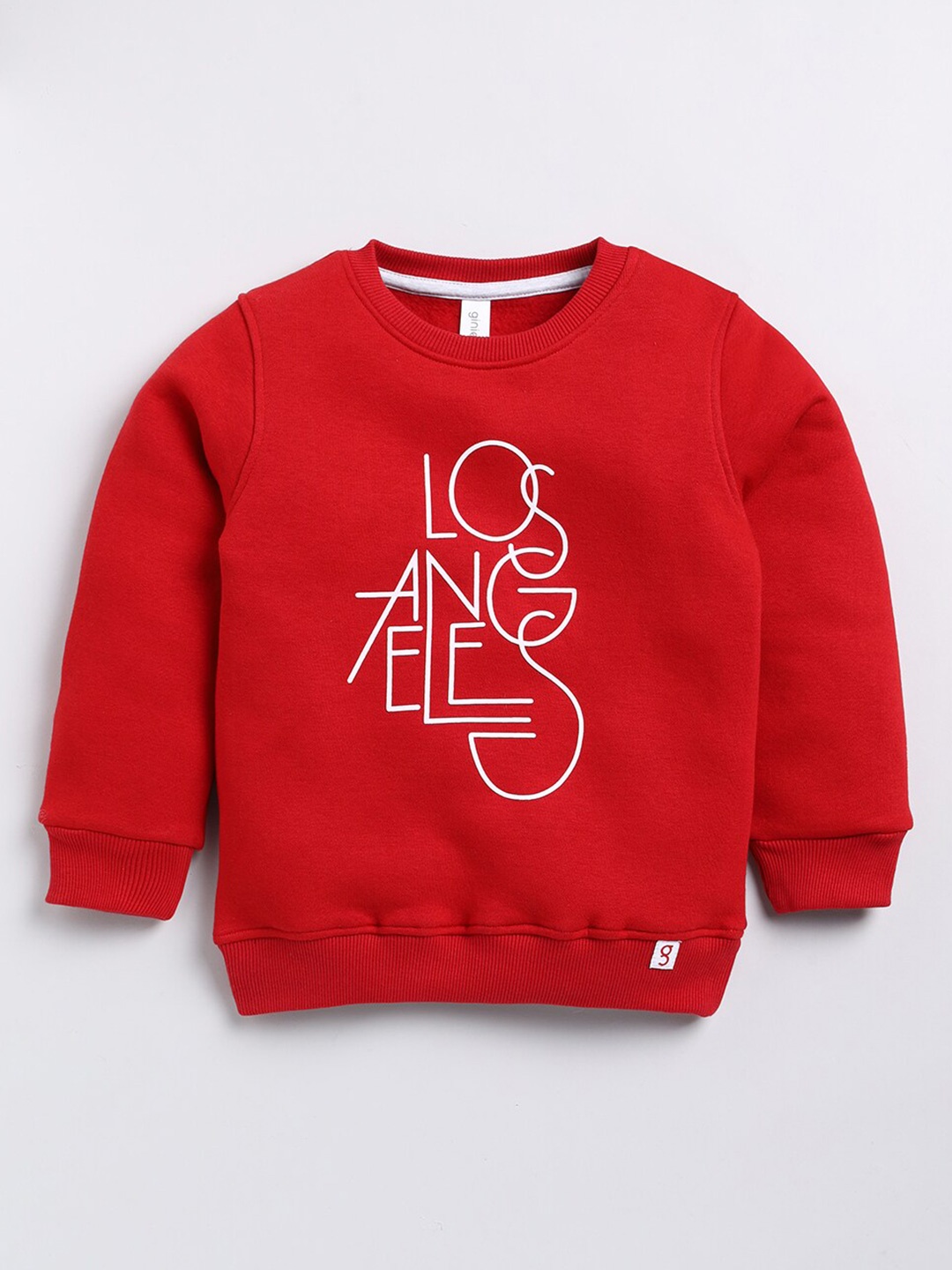 

Ginie Boys Typography Printed Sweatshirt, Red