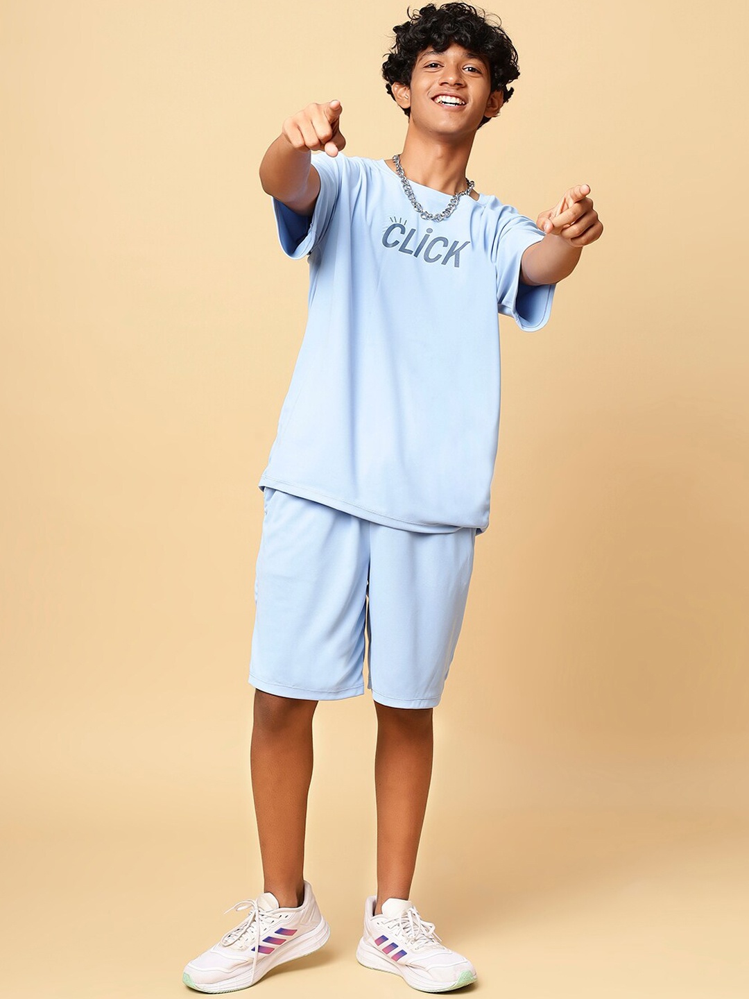 

TeenTrumsb Boys Printed Printed T-shirt With Shorts, Blue