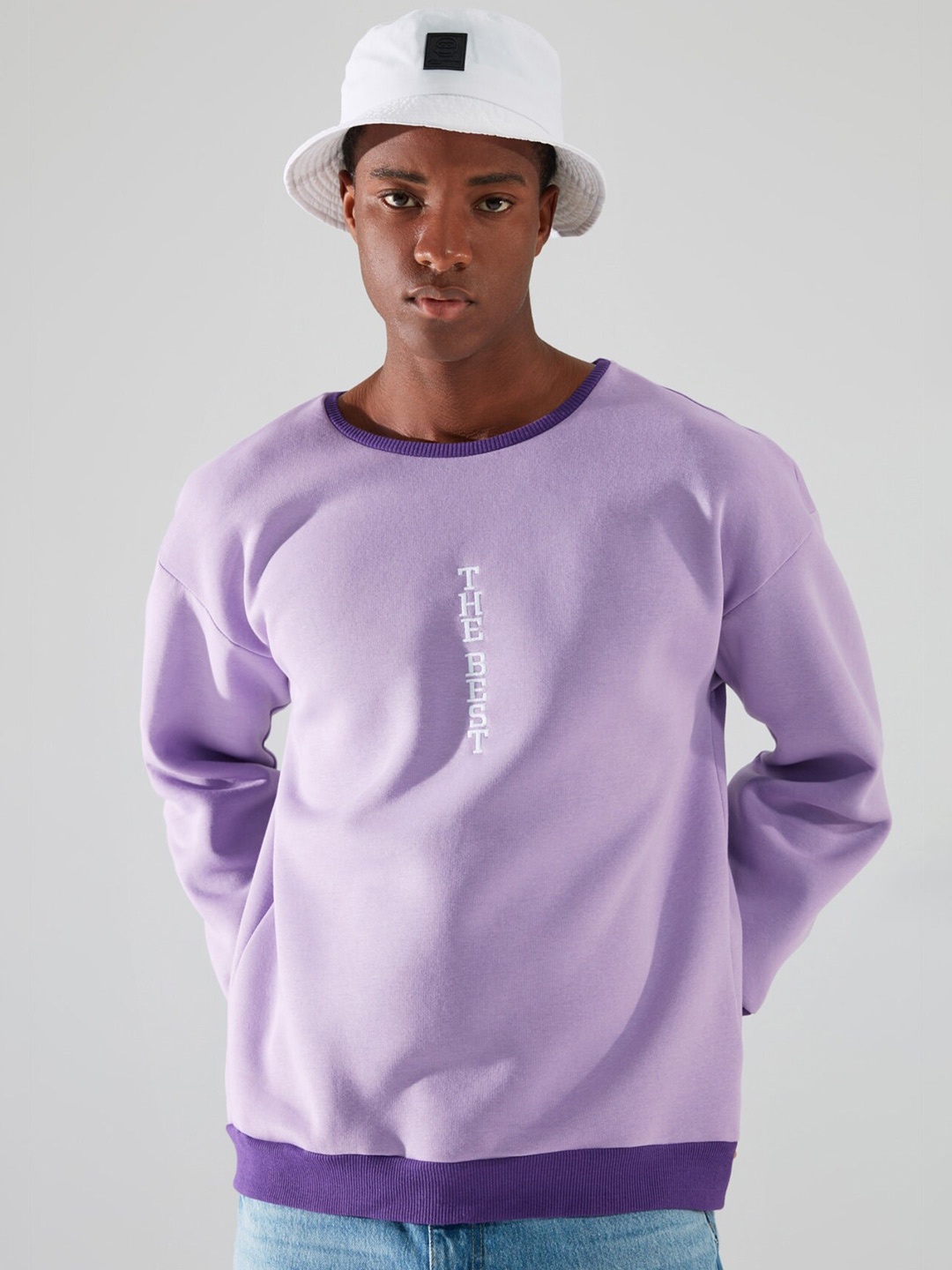 

Trendyol Typography Printed Sweatshirt, Purple