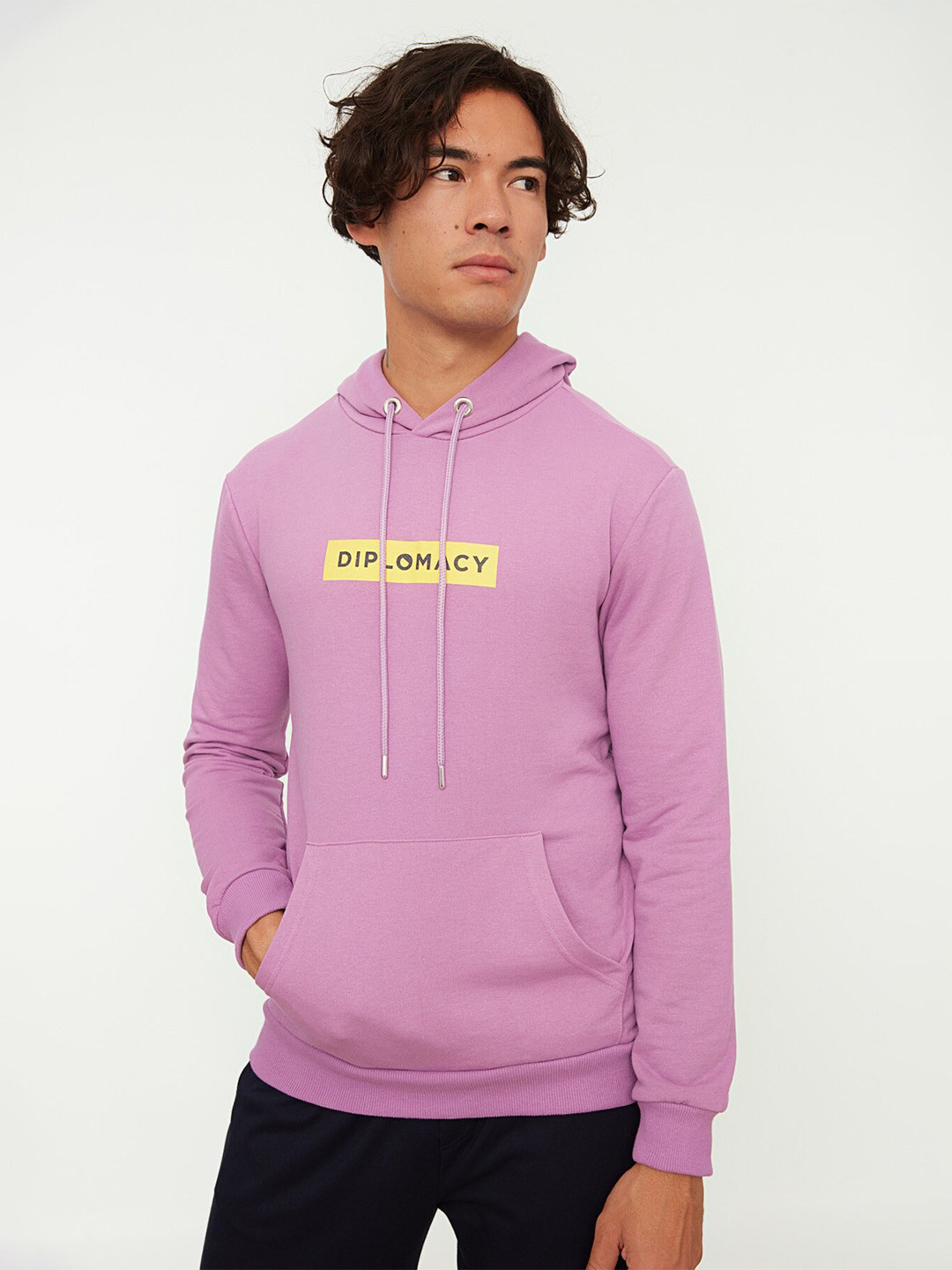 

Trendyol Typography Printed Hooded Pullover Sweatshirt, Pink