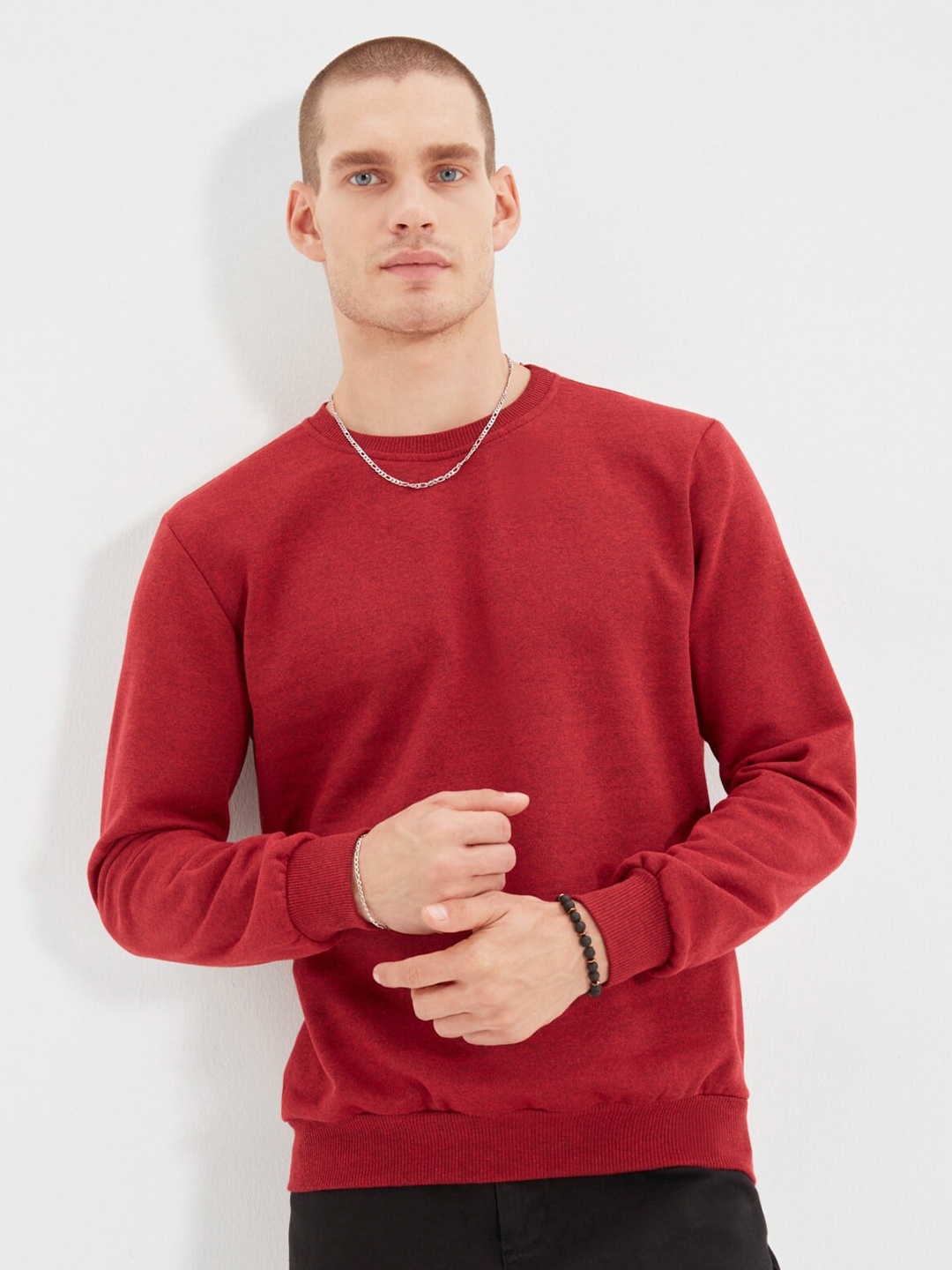 

Trendyol Round Neck Long Sleeves Sweatshirt, Burgundy