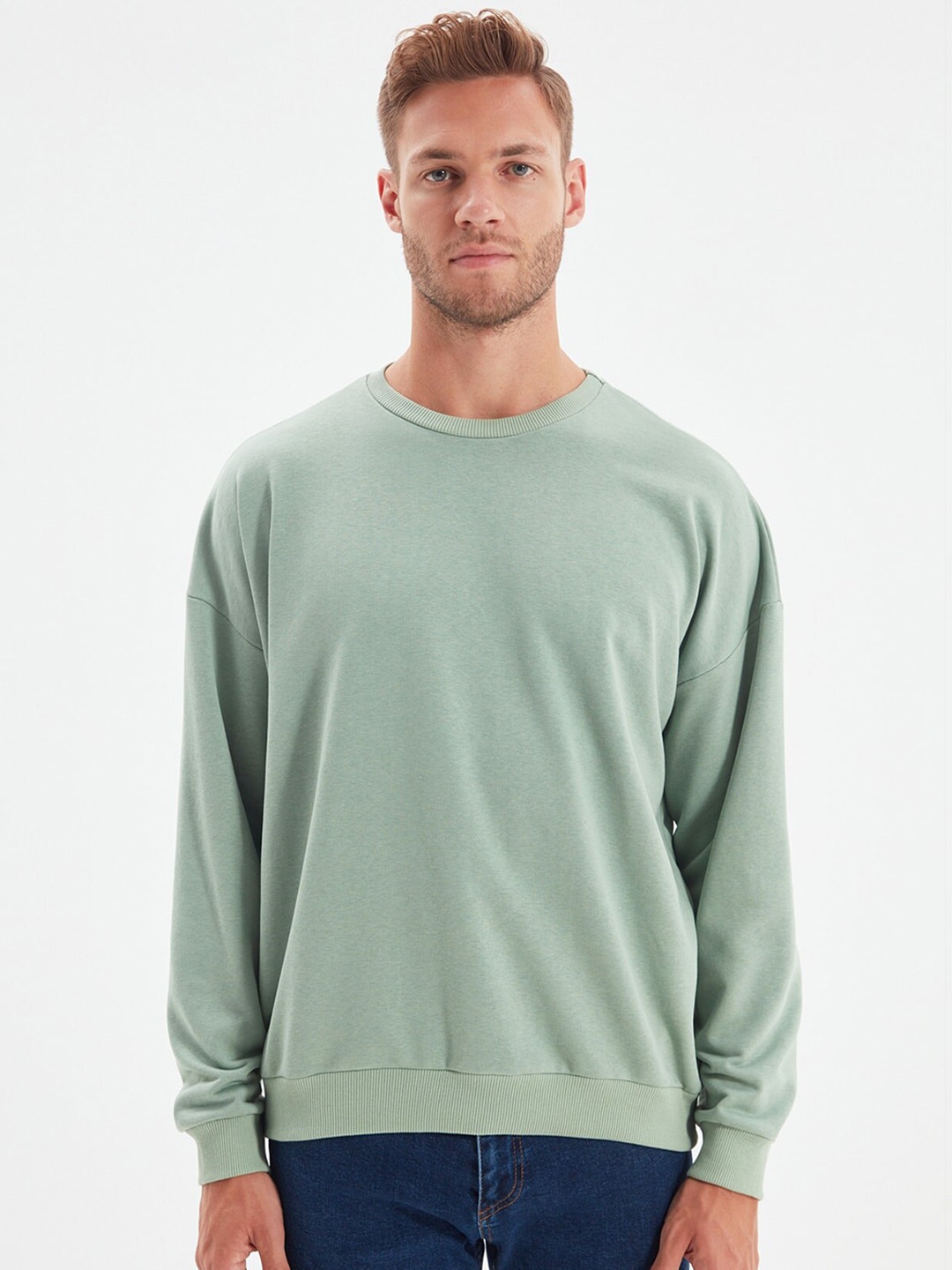 

Trendyol Round Neck Pullover Sweatshirt, Green