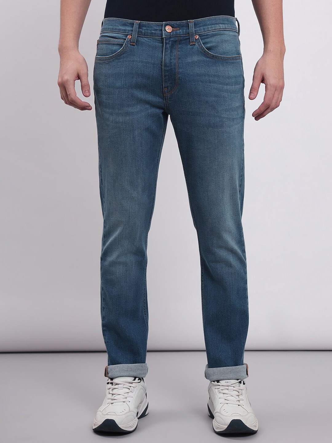 

Lee Men Slim Fit Clean Look Light Fade Stretchable Jeans, Blue