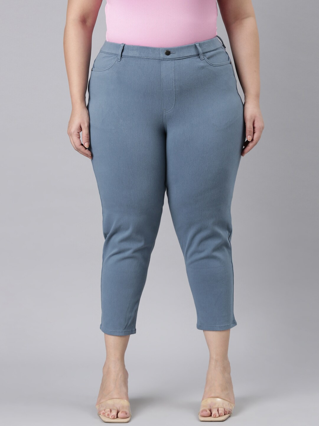 

Go Colors Women Plus Size Slim Fit Jeggings, Blue