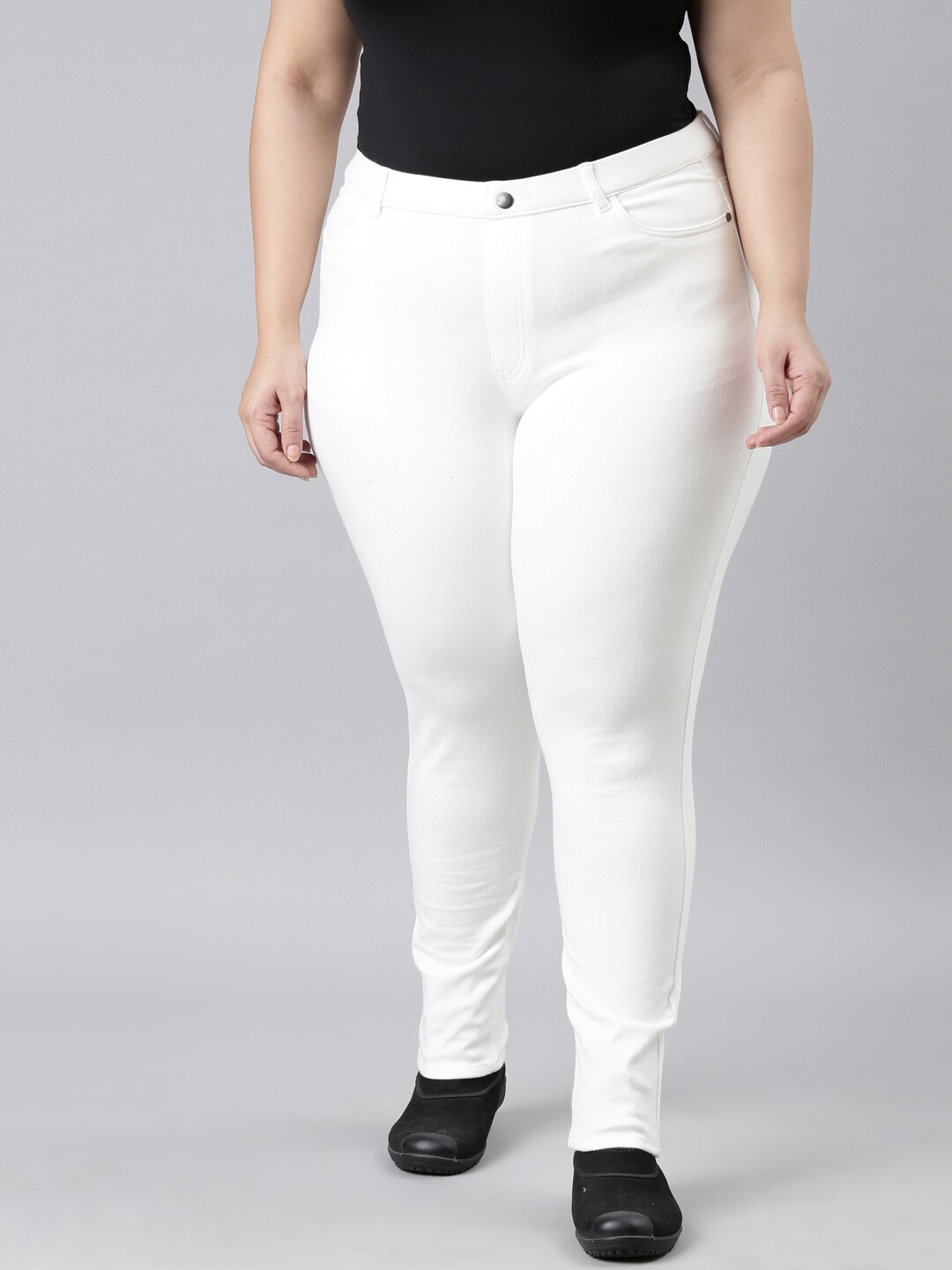 

Go Colors Plus Size Women Slim Fit Jeggings, White