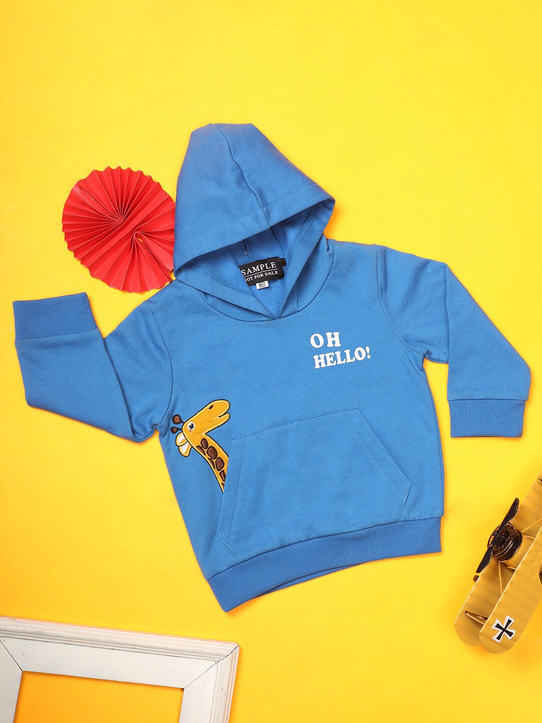 

V-Mart Infants Typography Printed Hooded Fleece Sweatshirt, Blue