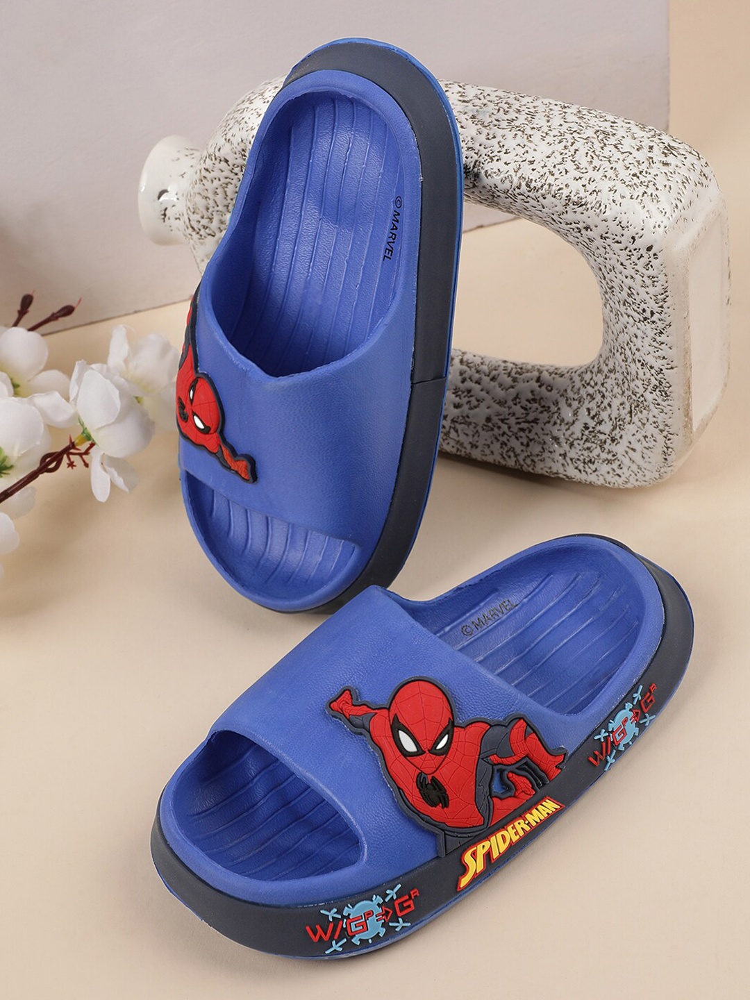 

Kids Ville Boys Spider-Man Printed Sliders, Blue