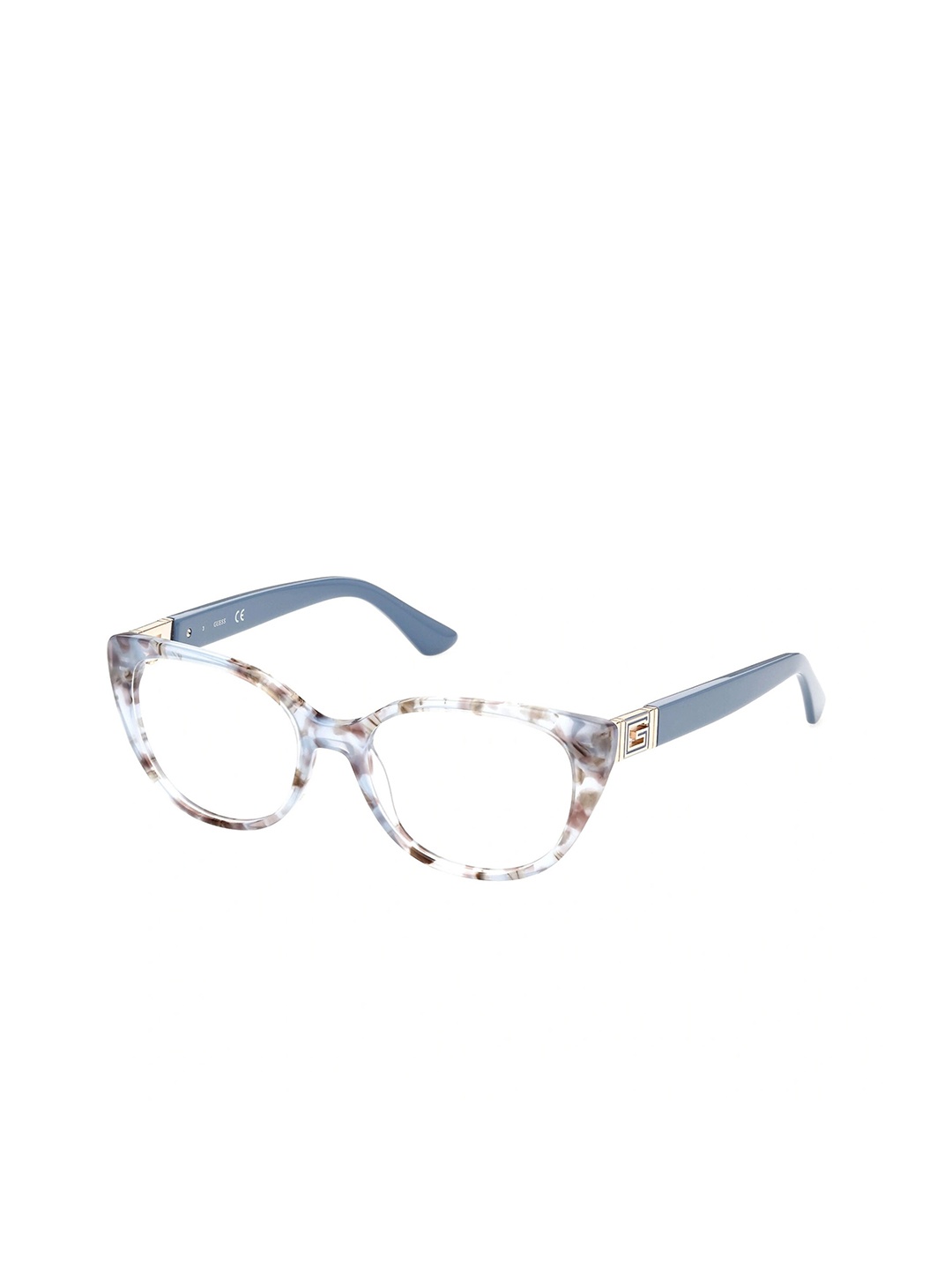 

GUESS Women Abstract Printed Full Rim Cateye Frames, Blue