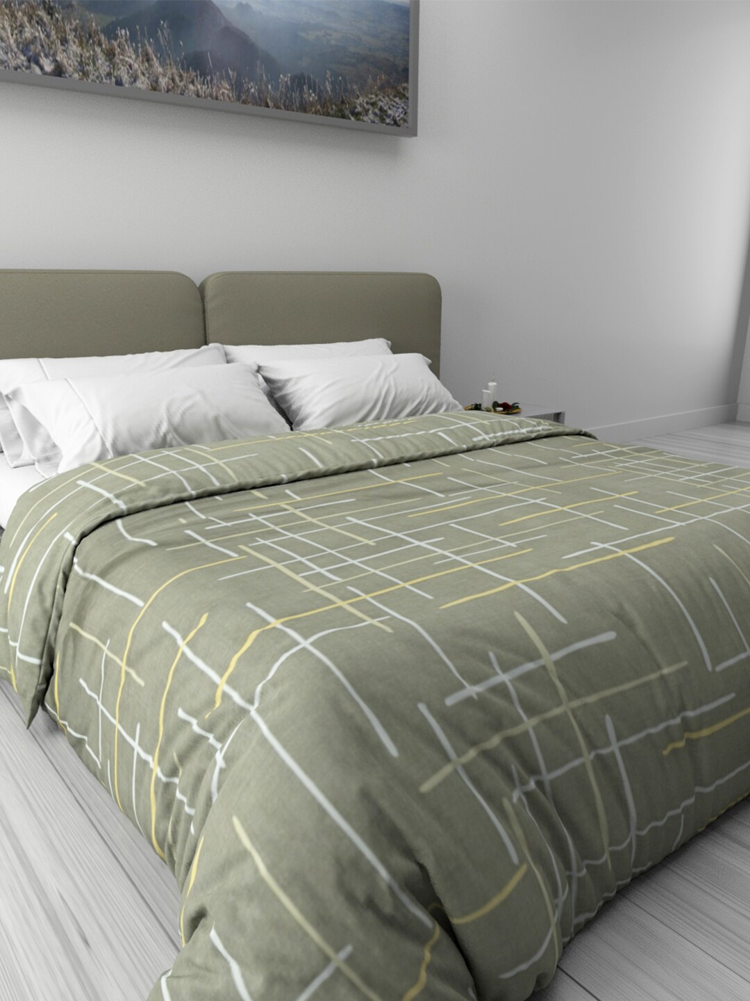 

Urban Magic Grey & White Abstract Microfiber 200 GSM AC Room Double Bed Dohar