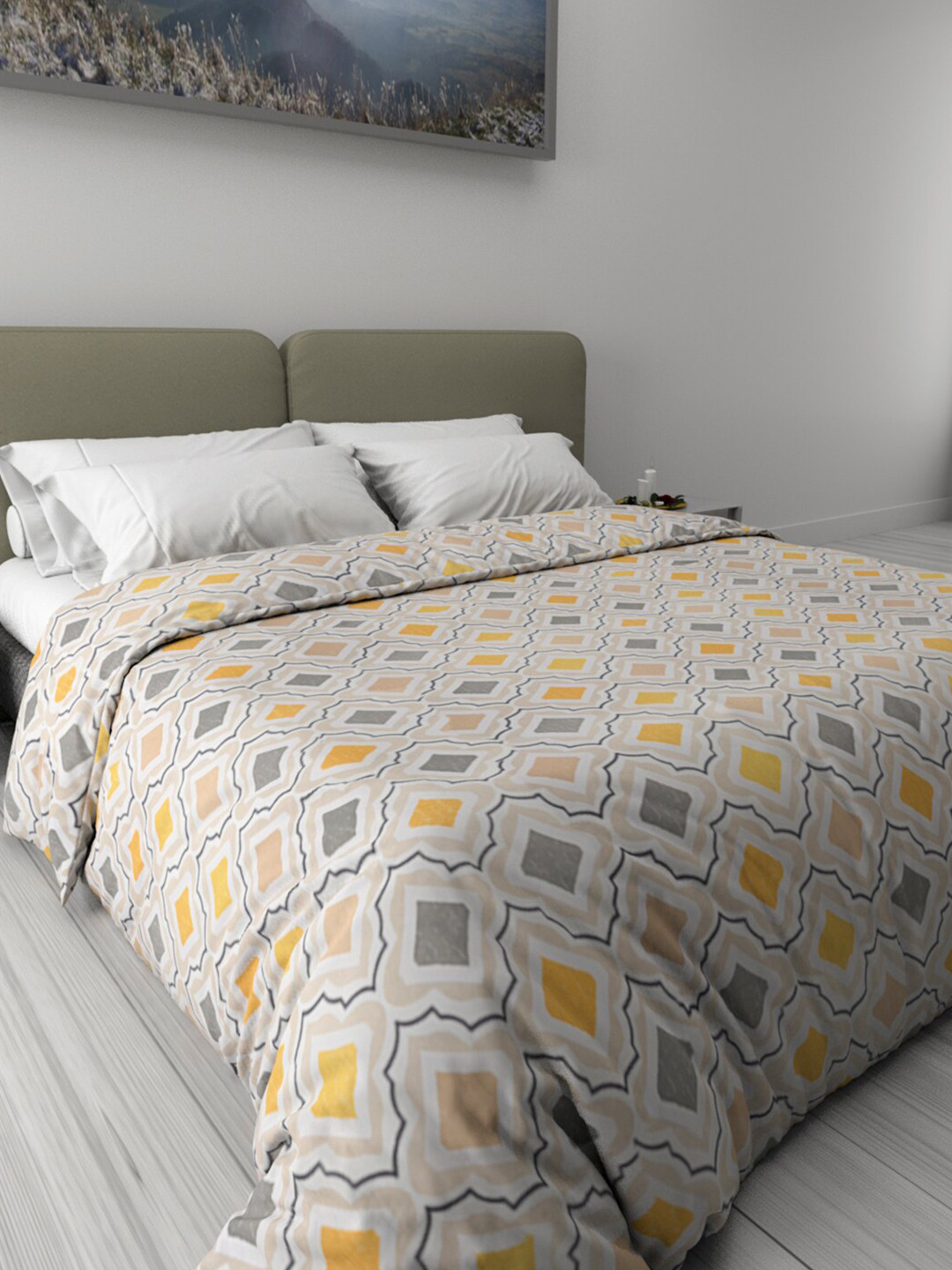 

Urban Magic Beige & Grey Ethnic Motifs Printed Microfiber AC Room Queen Bed Dohar