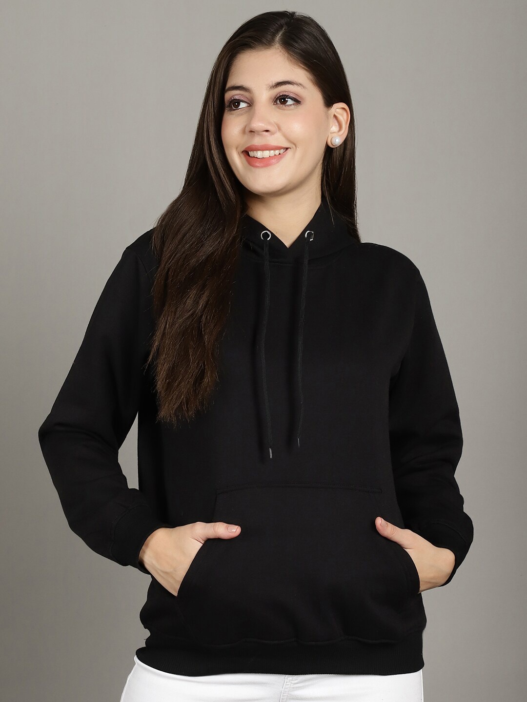 

Jinfo Hooded Fleece Pullover, Black