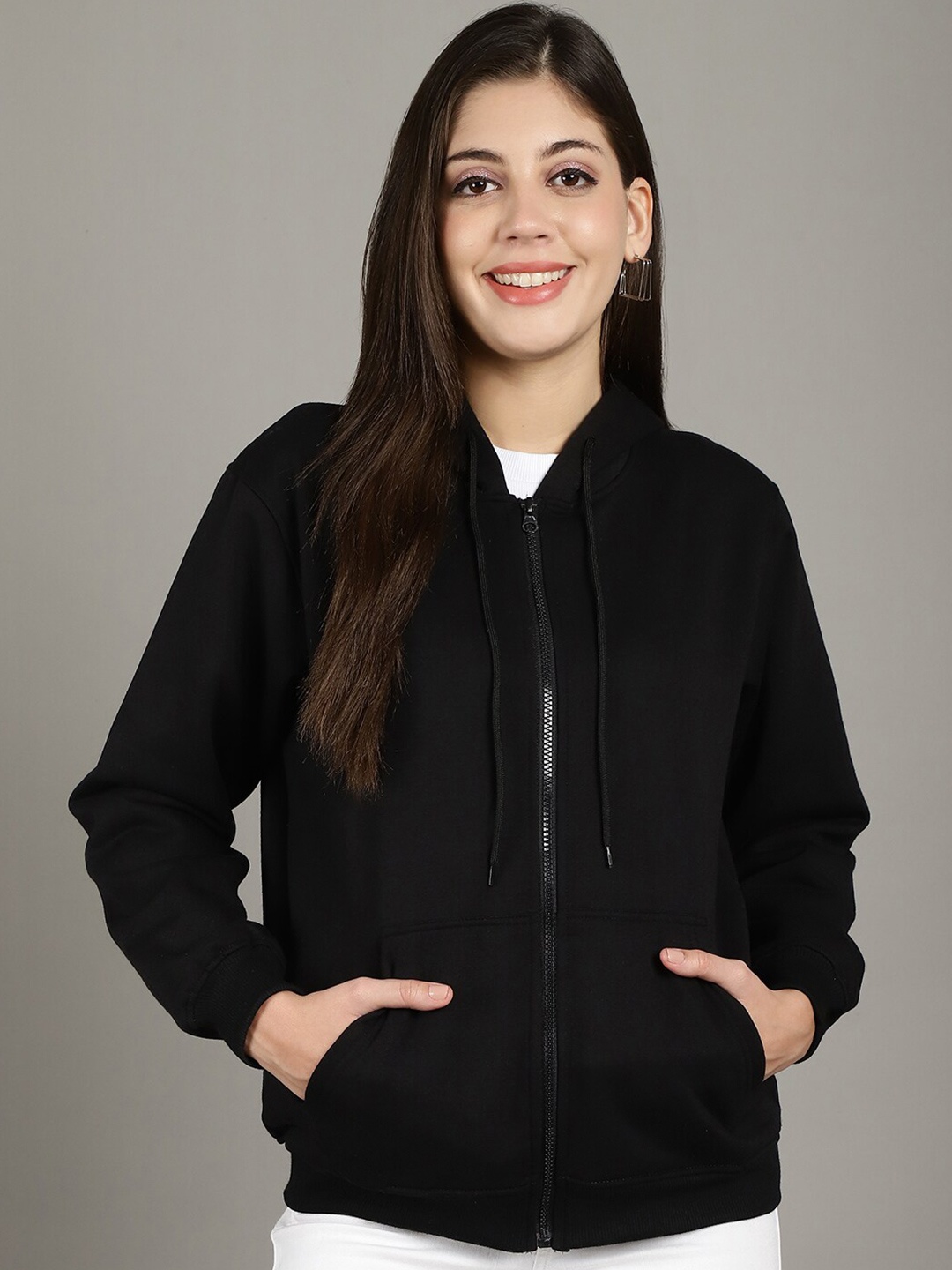 

Jinfo Hooded Fleece Sweatshirt, Black