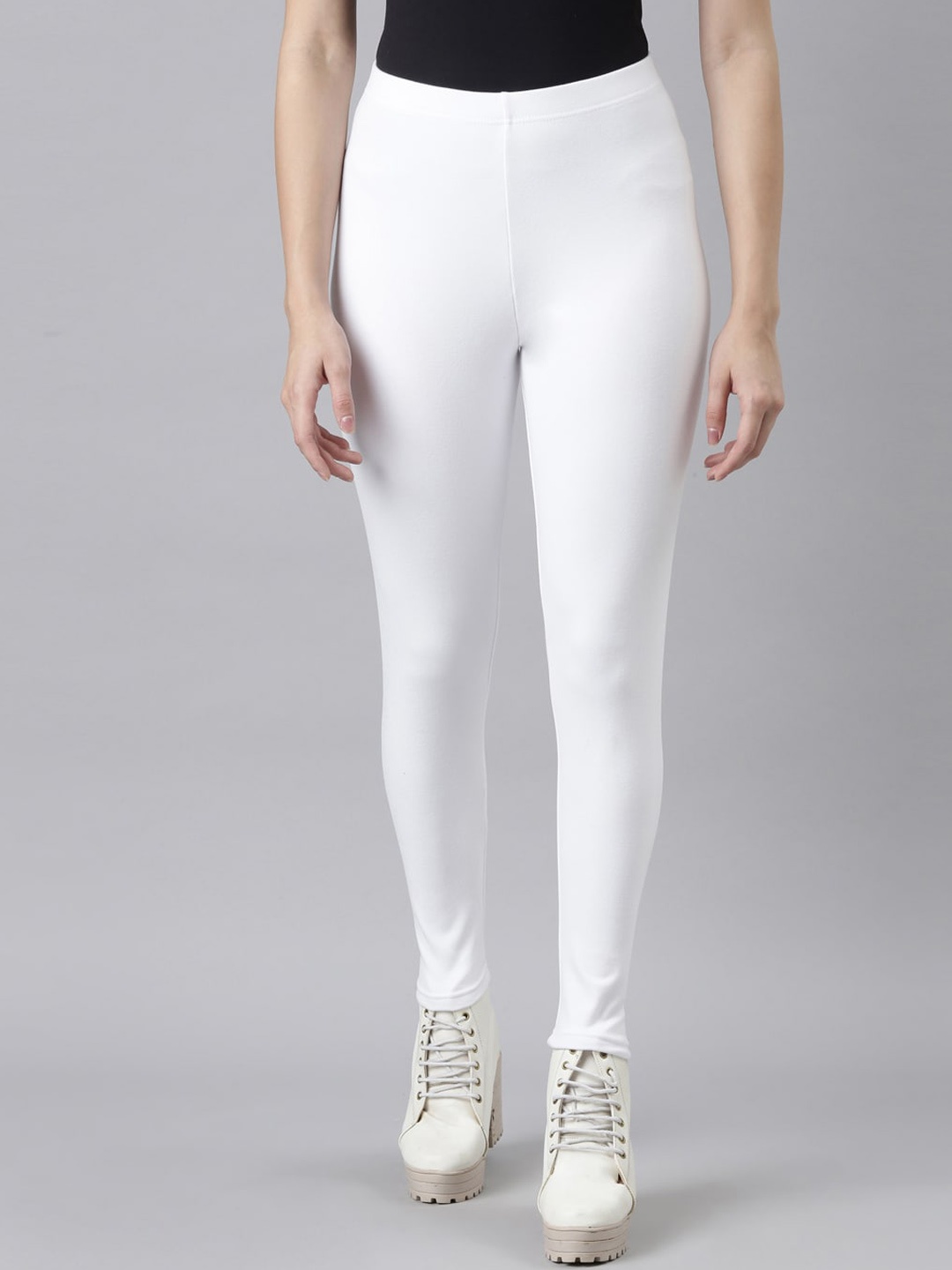 

Go Colors Mid-Rise Ankle-Length Leggings, White