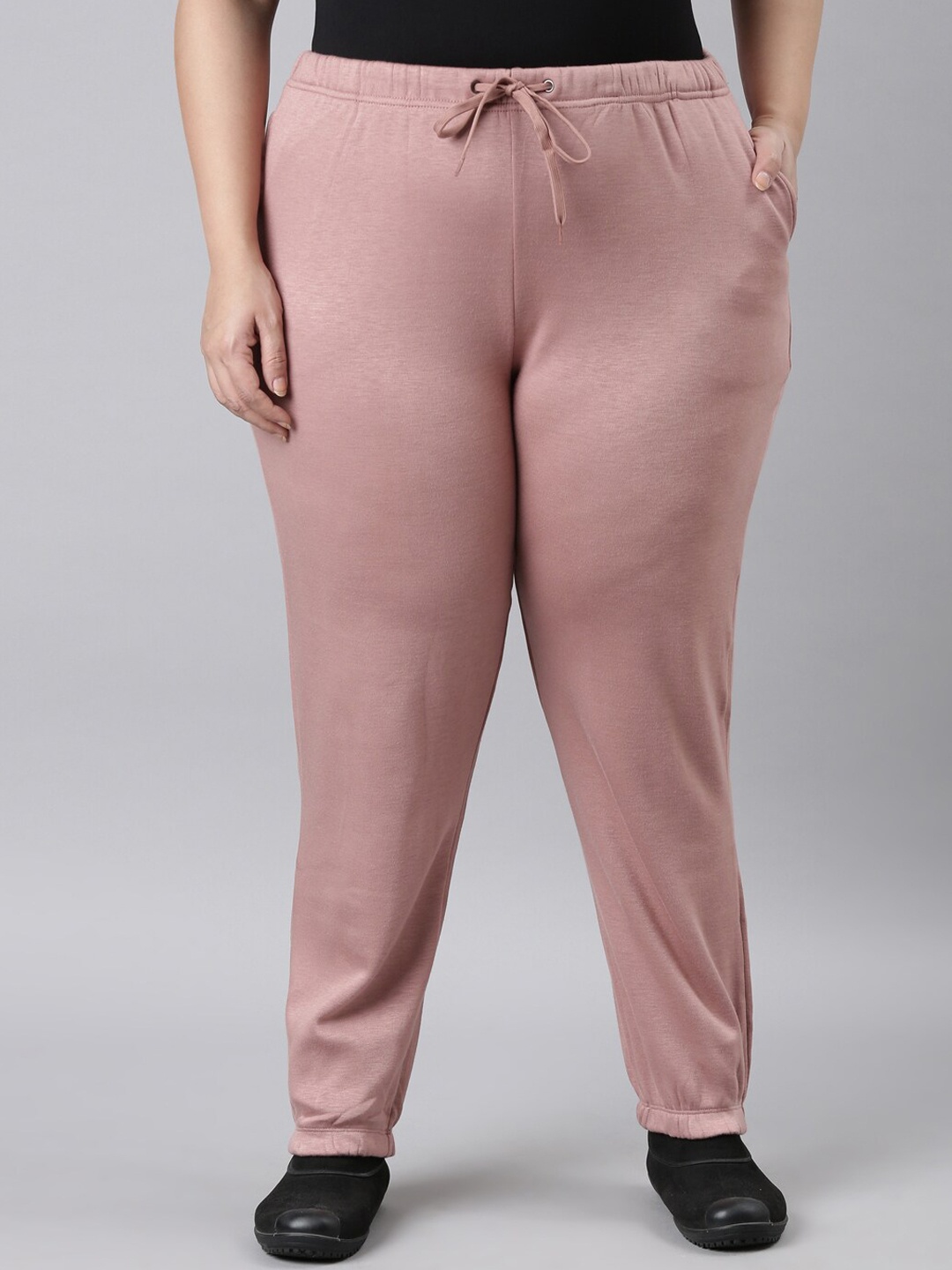 

Go Colors Women Relaxed Fit Mid Rise Fleece Ultra Warm Jogger, Pink