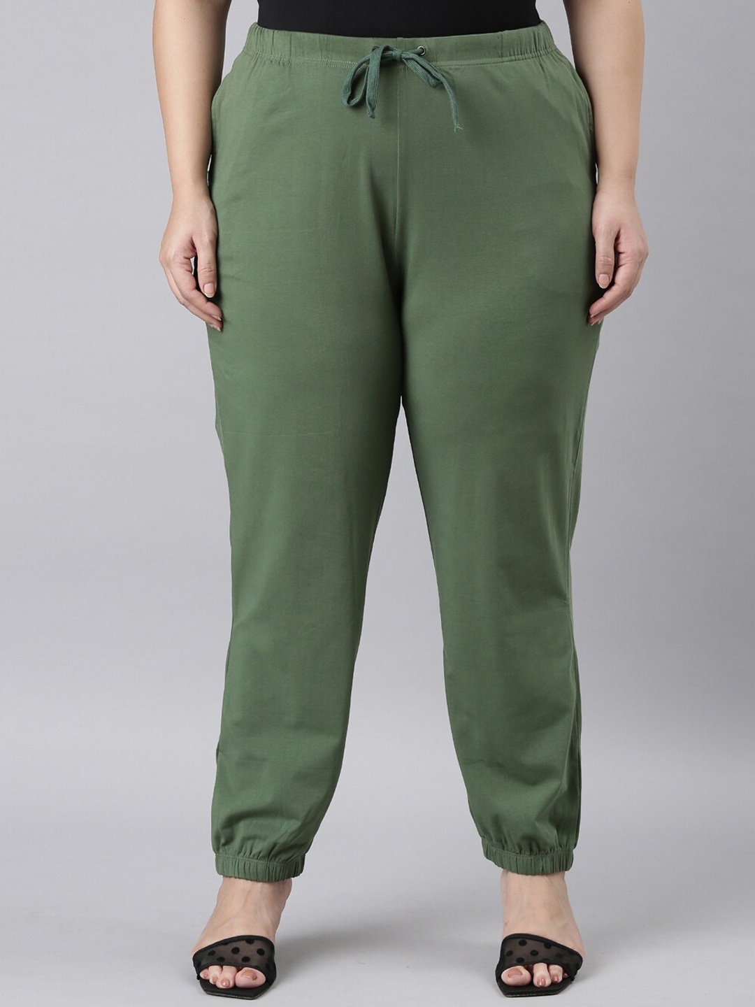 

Go Colors Women Plus Size Mid-Rise Joggers, Green