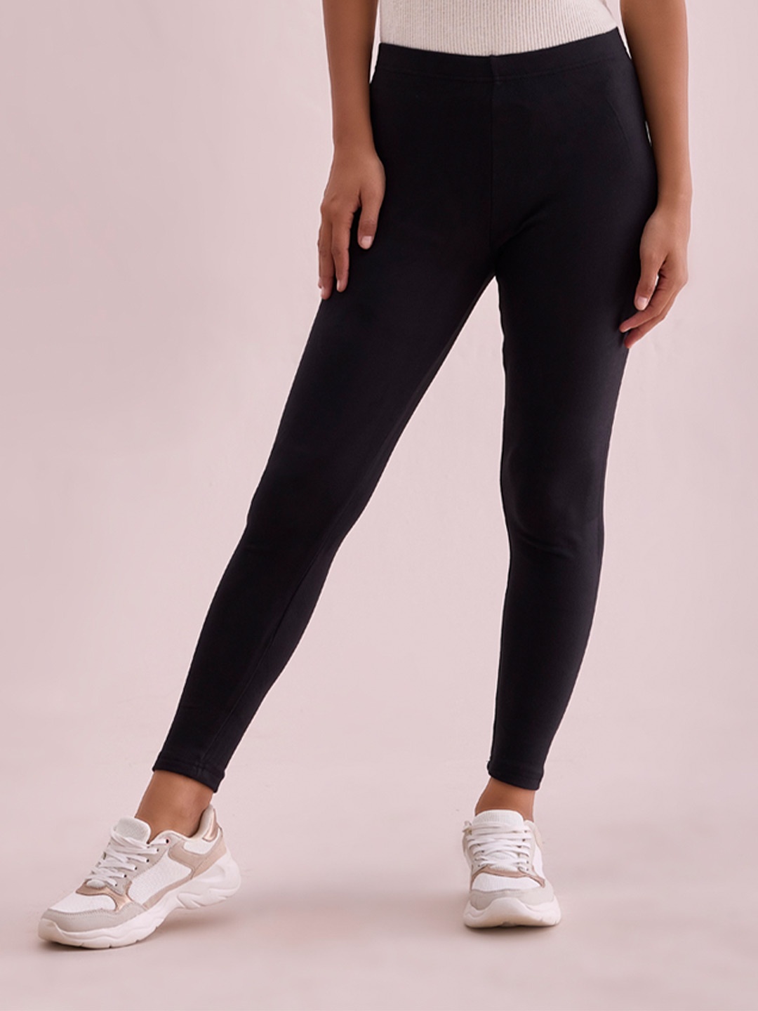 

Go Colors Churidar-Length Leggings, Black
