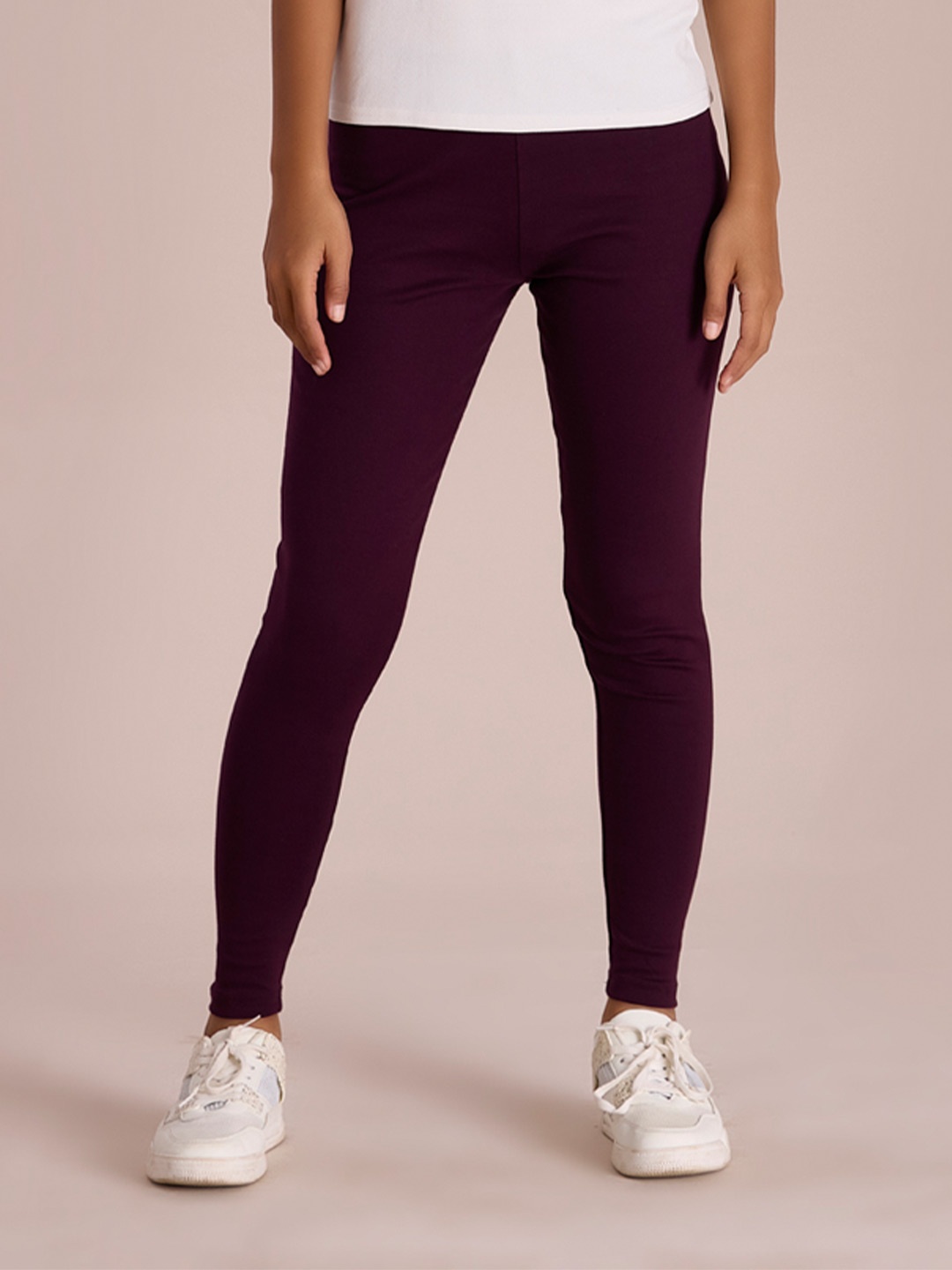 

Go Colors Mid-Rise Slim-Fit Ankle-Length Leggings, Burgundy