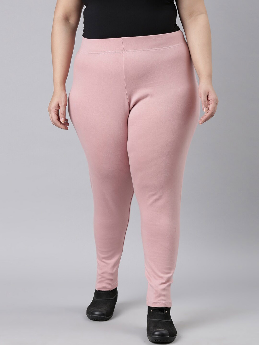 

Go Colors Plus Size Mid-Rise Ankle-Length Leggings, Pink