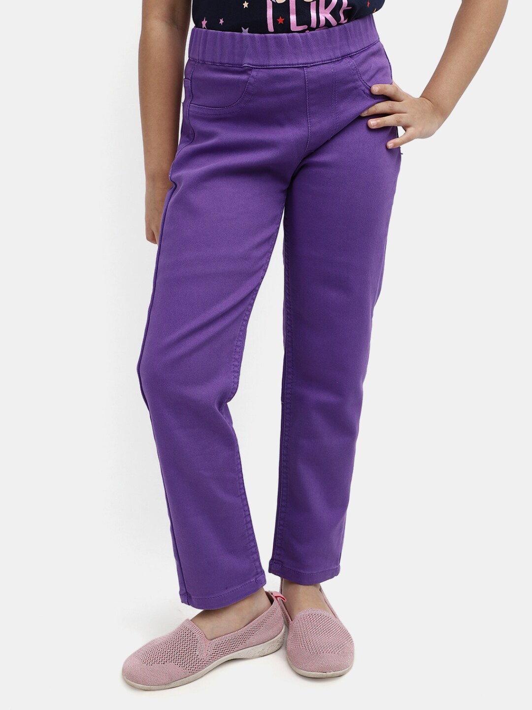 

V-Mart Girls Cotton Jeggings, Purple