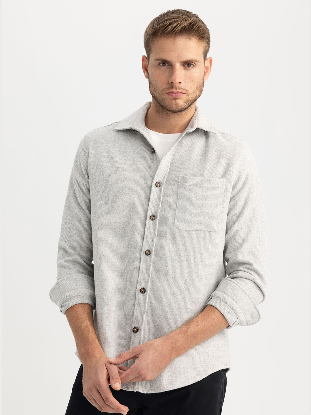 

DeFacto Long Sleeves Casual Shirt, Grey