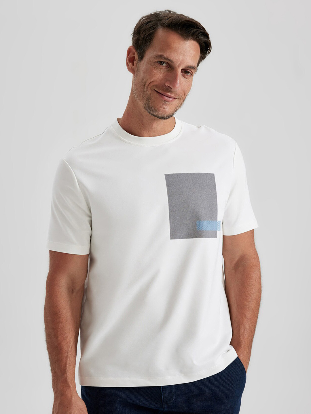 

DeFacto Printed Round Neck T-shirt, White