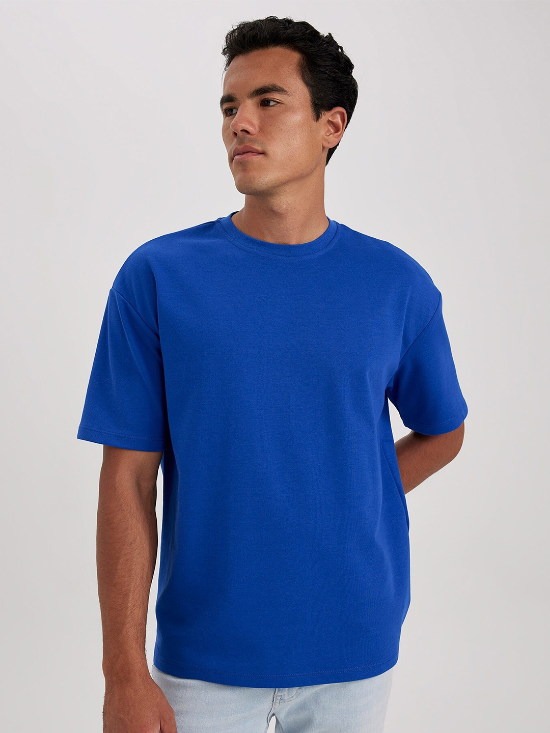 

DeFacto Drop-Shoulder Sleeves T-shirt, Blue